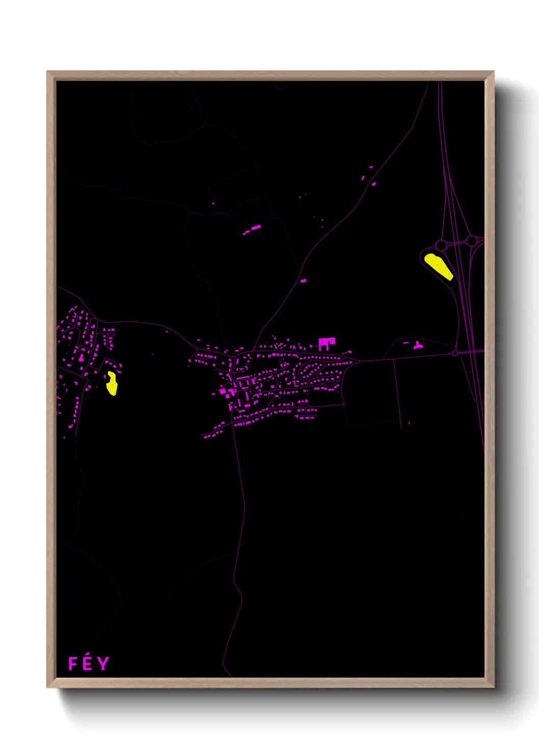 Une affiche de carte sur Féy