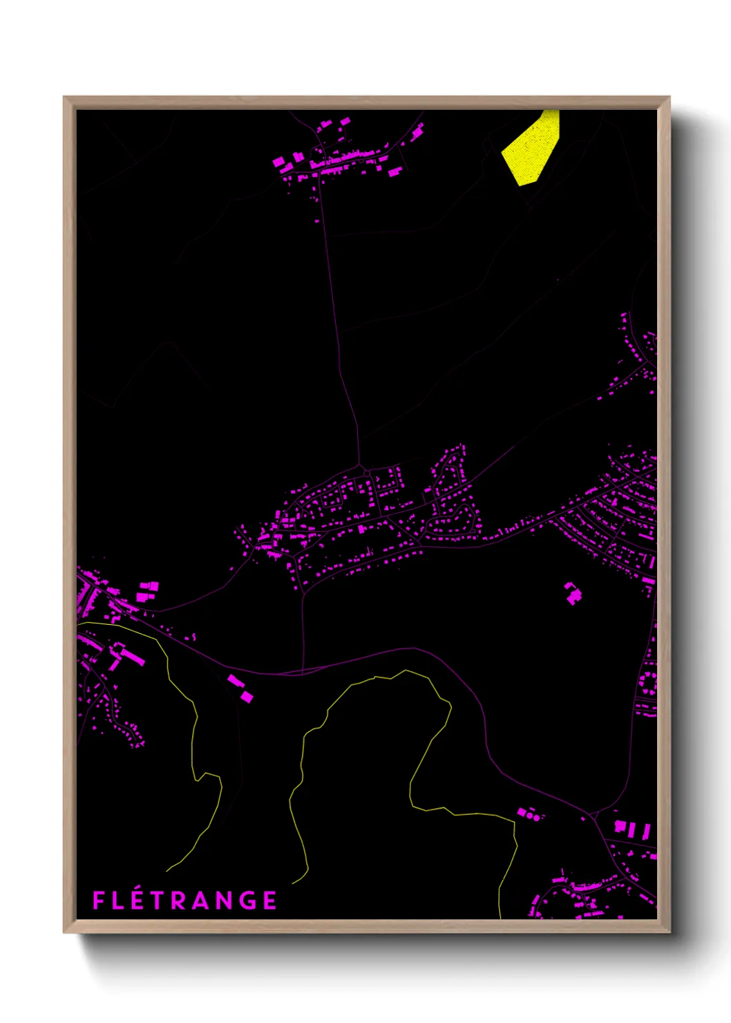 Une affiche de carte sur Flétrange