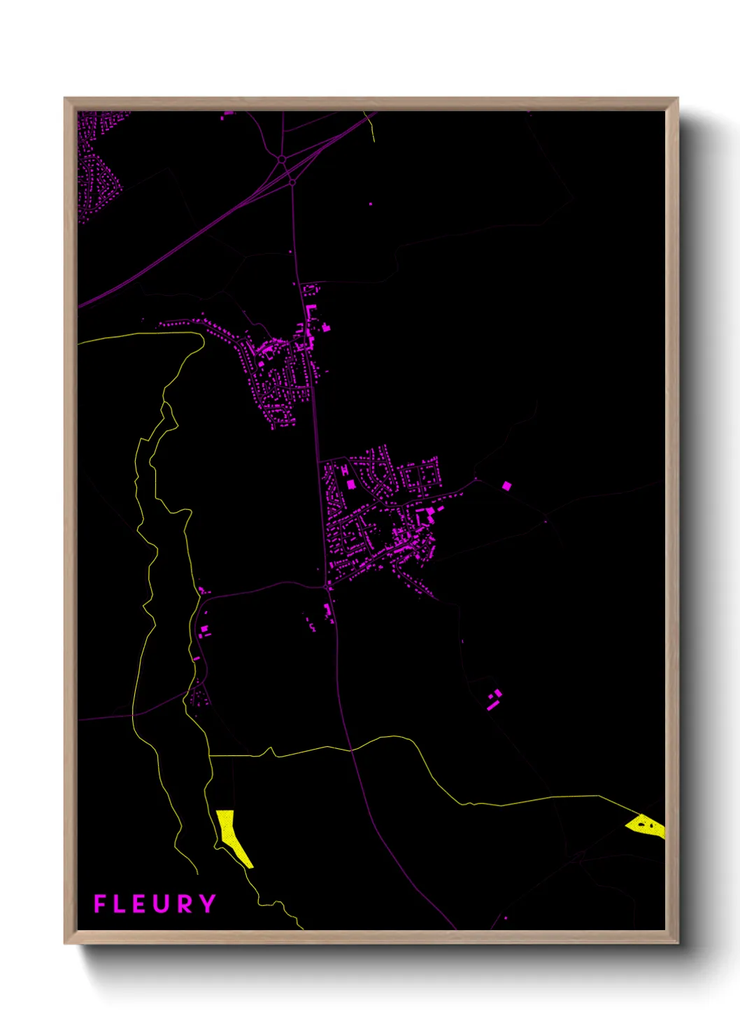 Une affiche de carte sur Fleury