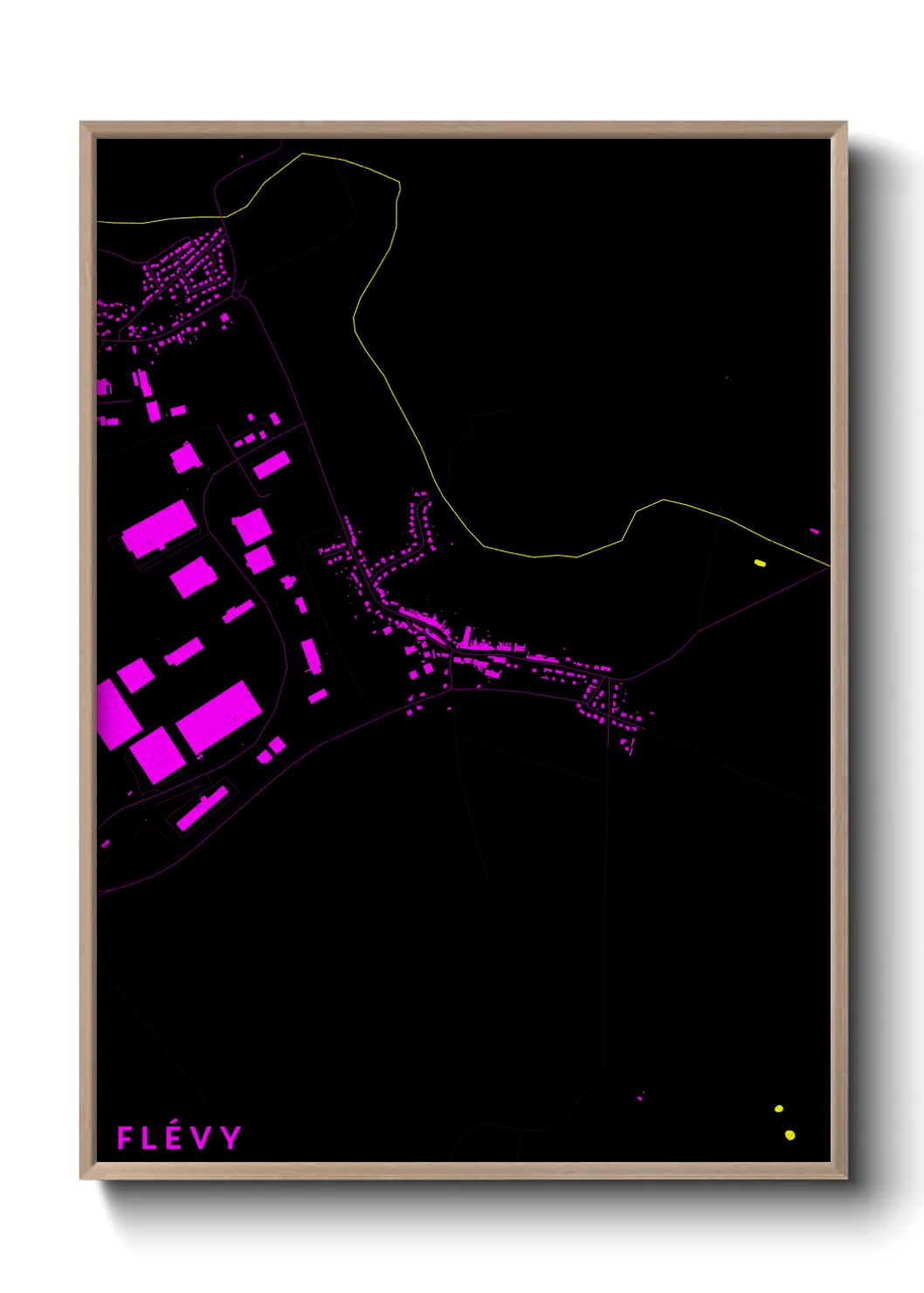 Une affiche de carte sur Flévy