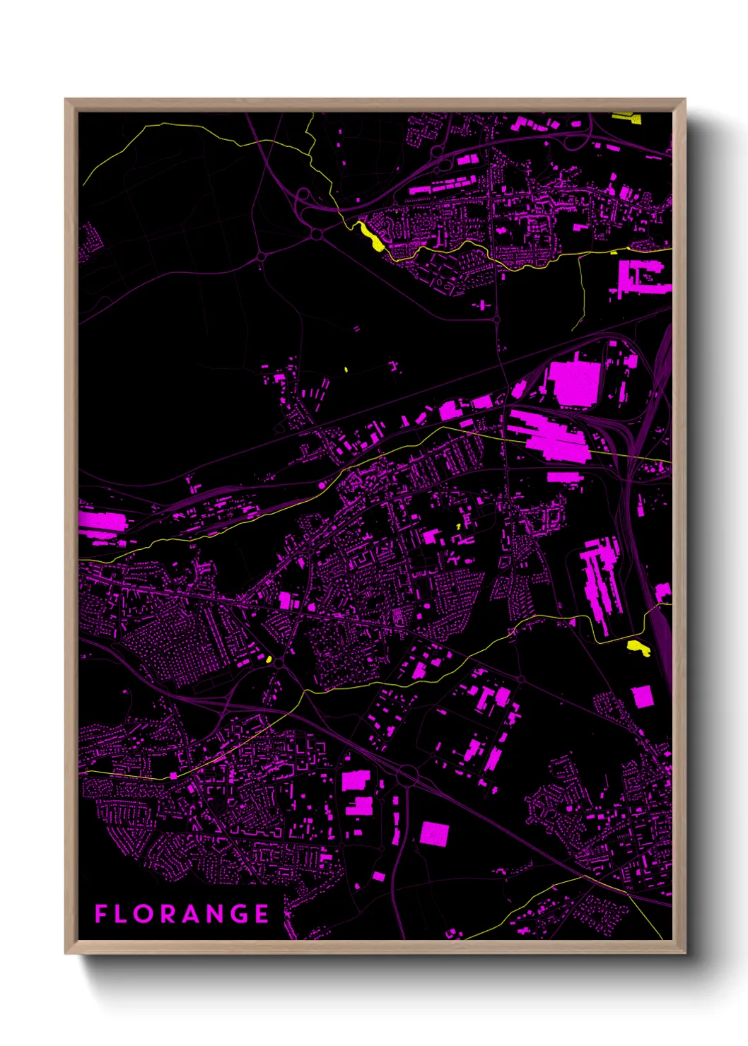 Une affiche de carte sur Florange