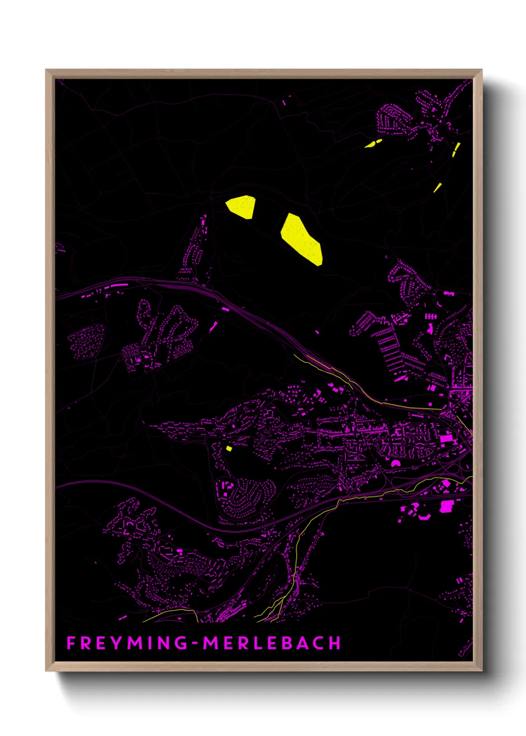 Une affiche de carte sur Freyming-Merlebach