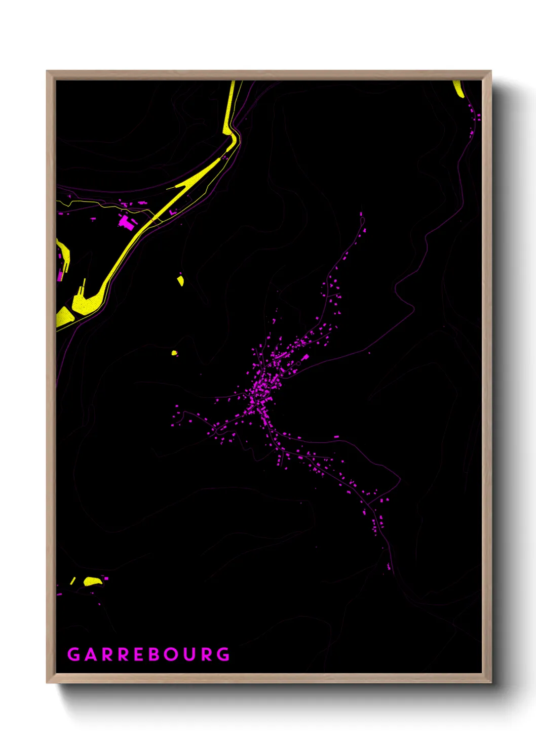 Une affiche de carte sur Garrebourg