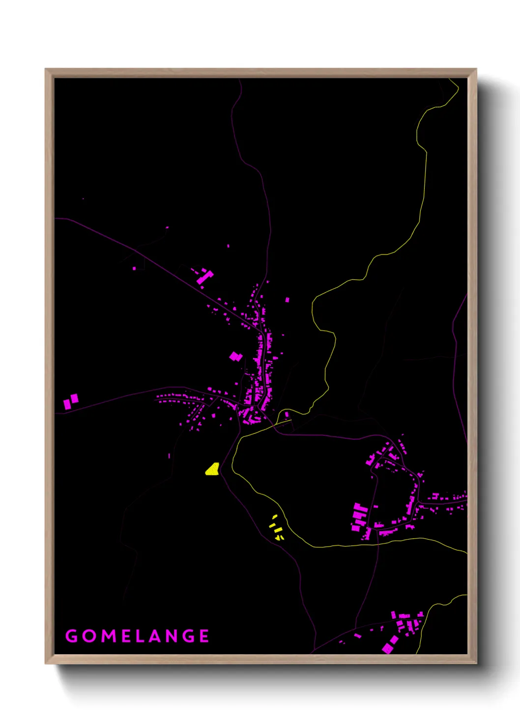 Une affiche de carte sur Gomelange