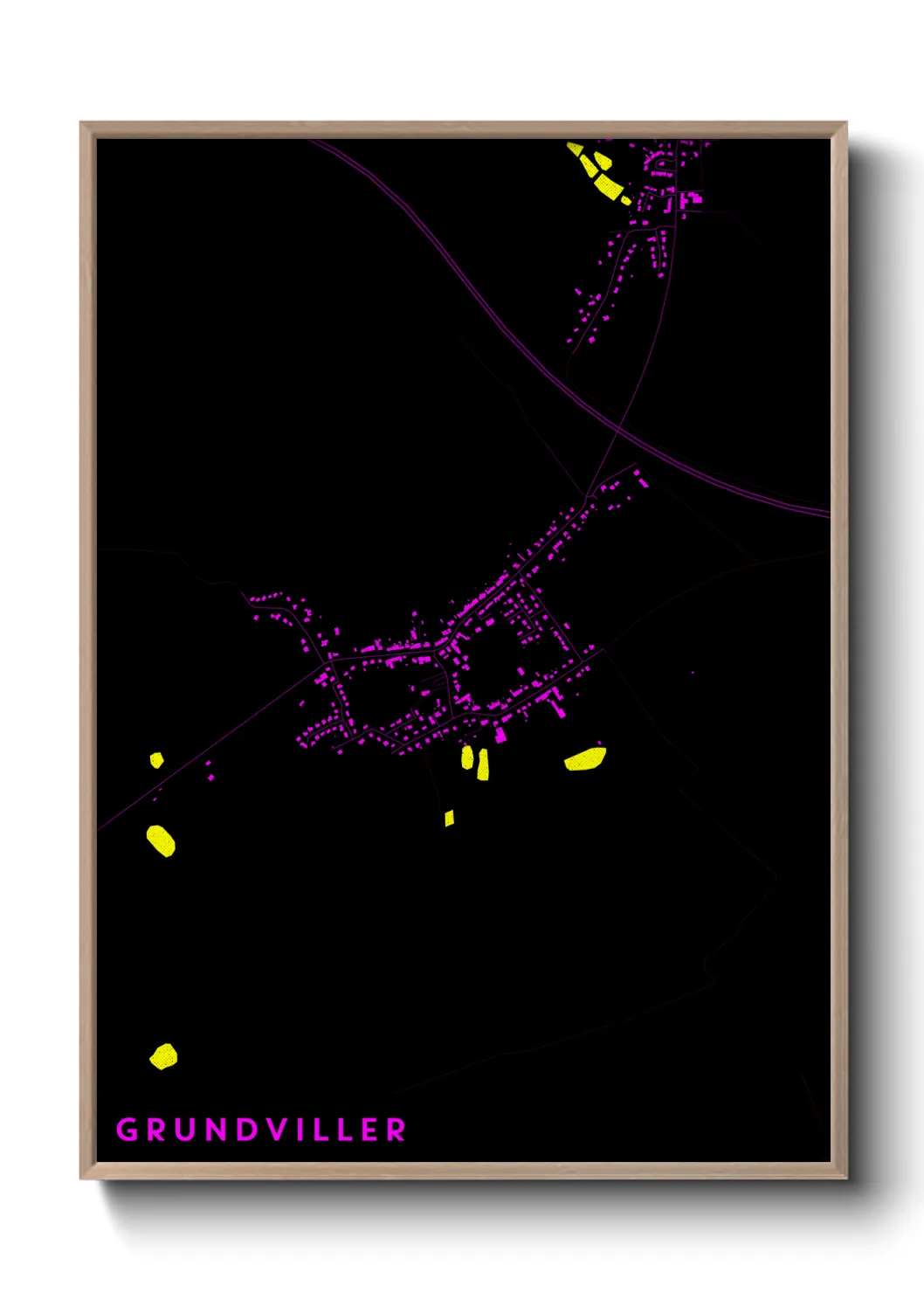 Une affiche de carte sur Grundviller