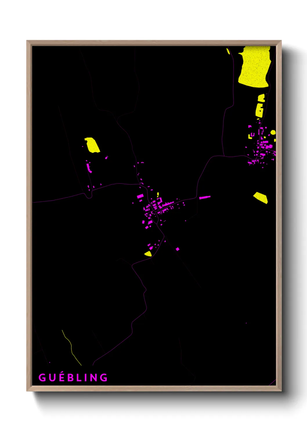 Une affiche de carte sur Guébling