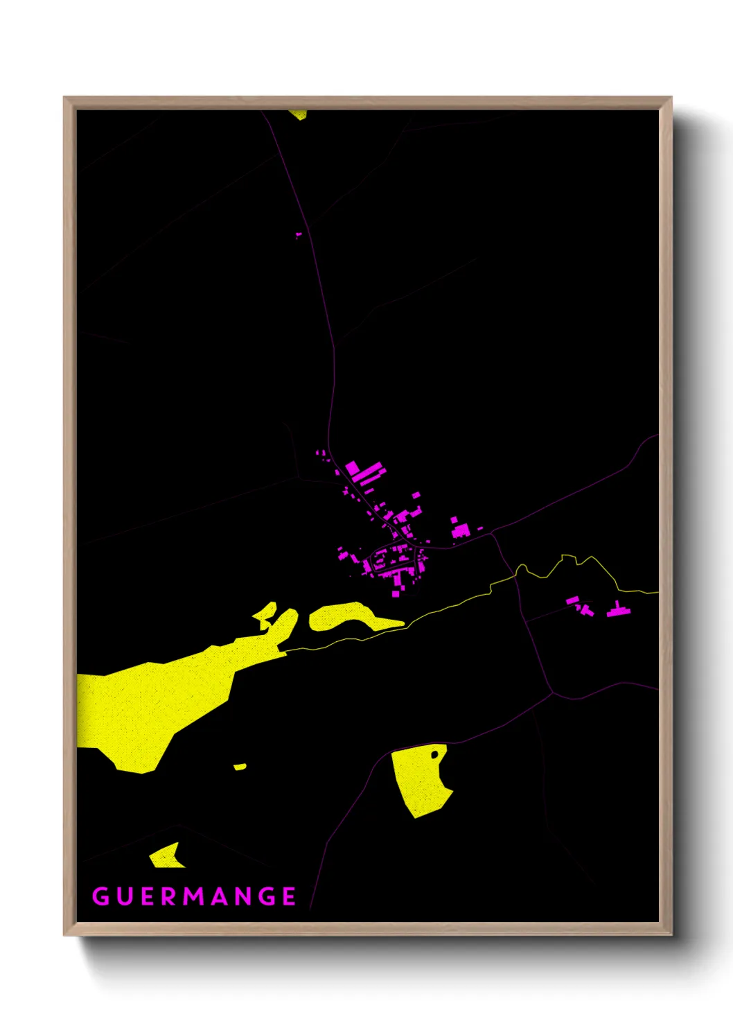 Une affiche de carte sur Guermange