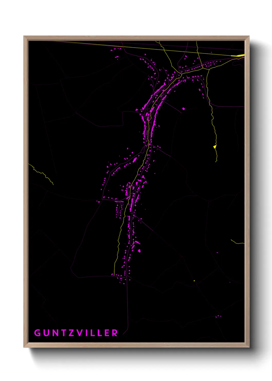 Une affiche de carte sur Guntzviller