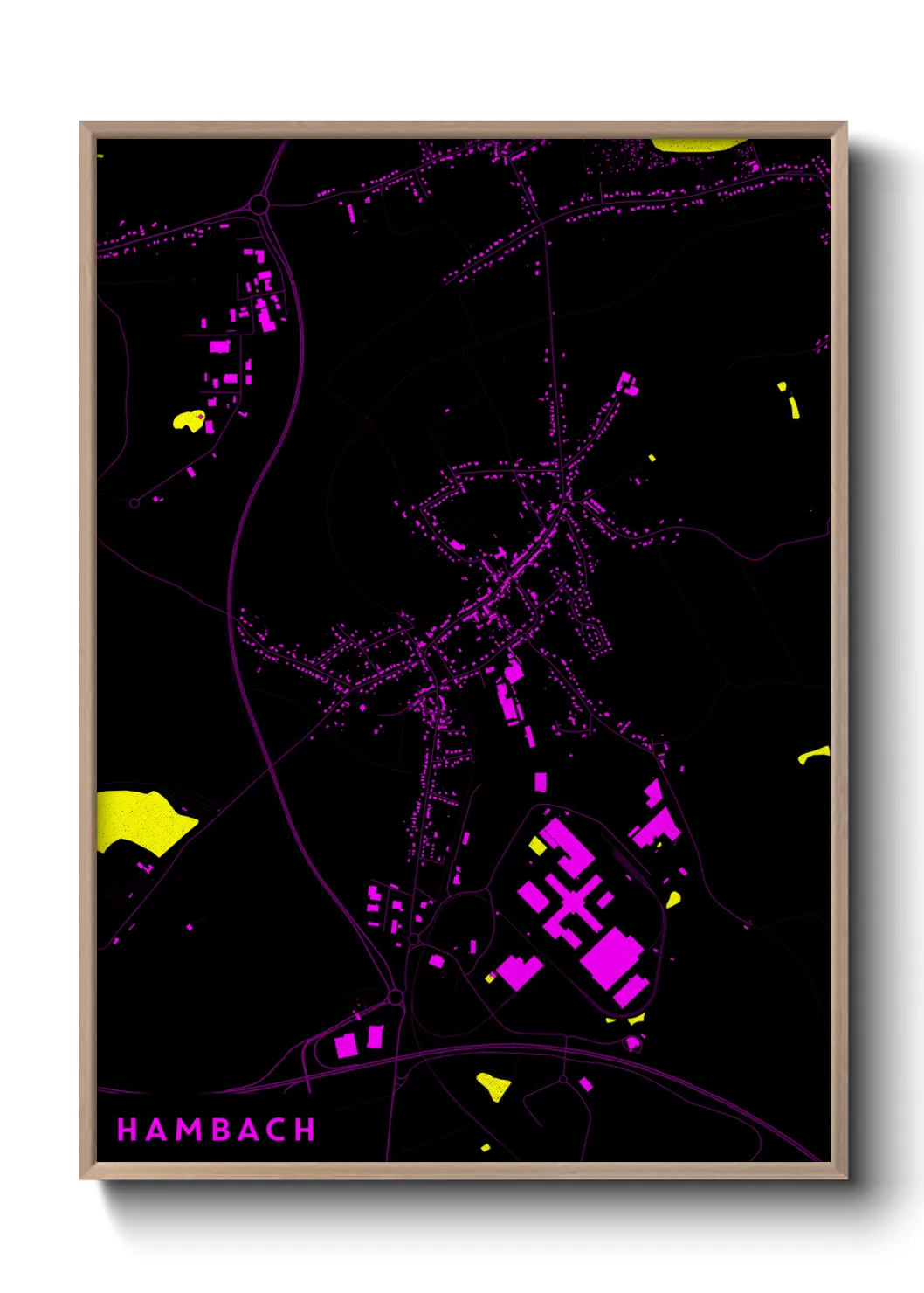 Une affiche de carte sur Hambach