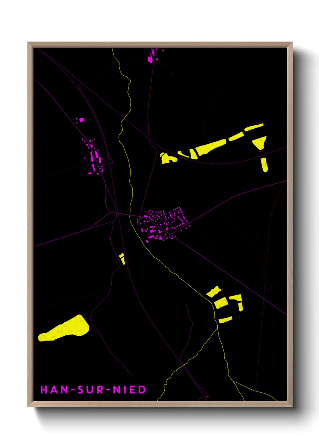 Une affiche de carte sur Han-sur-Nied
