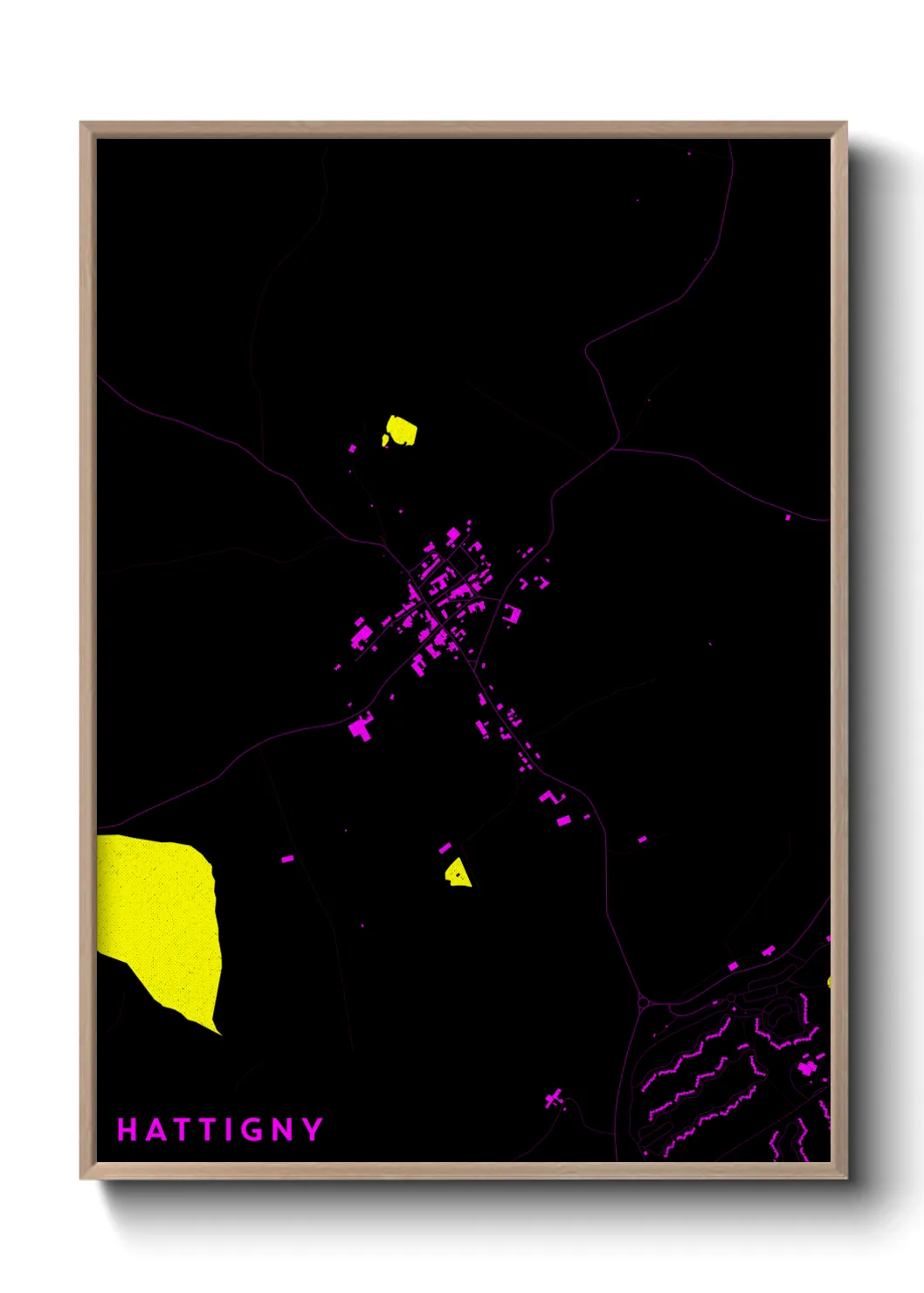 Une affiche de carte sur Hattigny