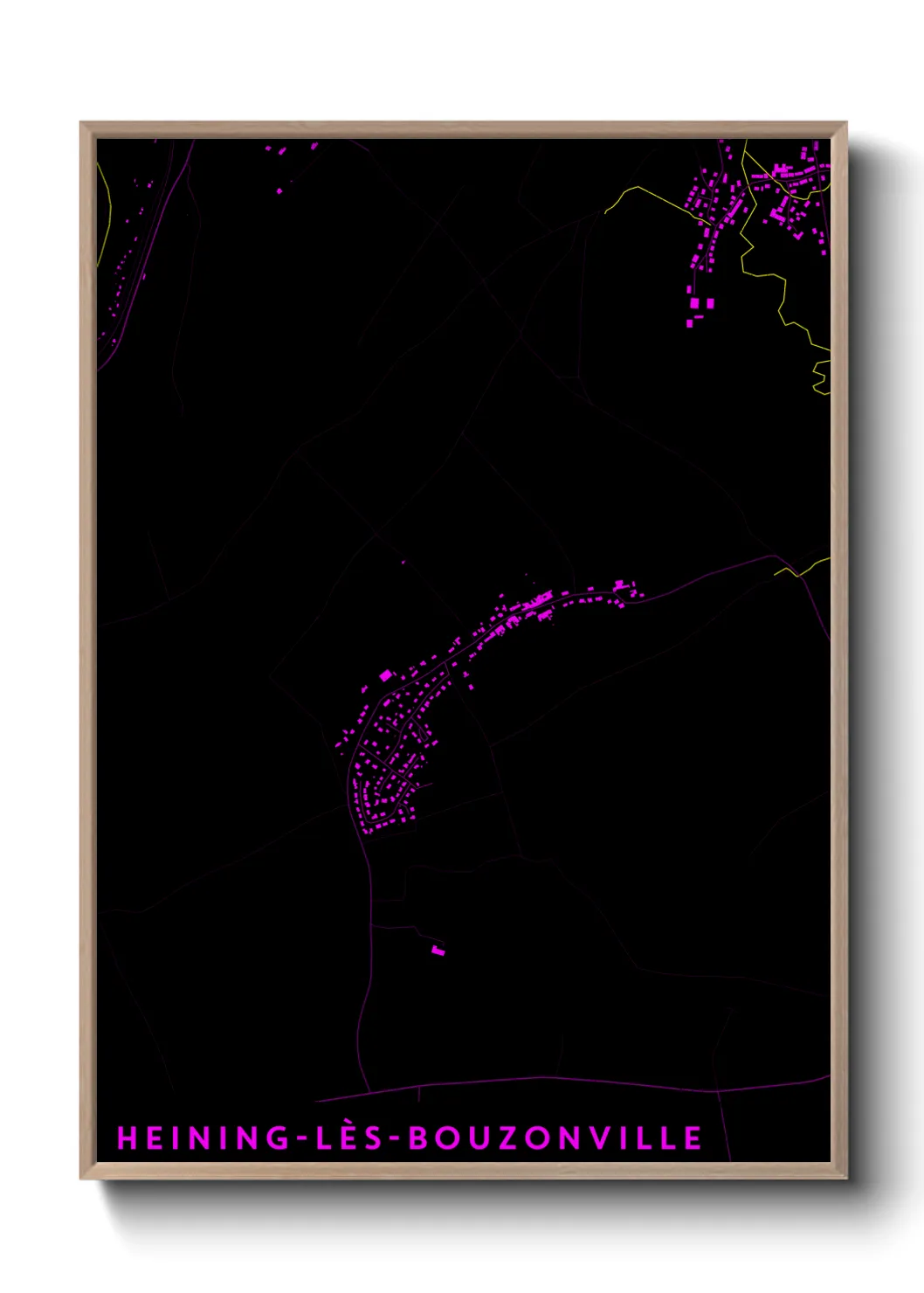 Une affiche de carte sur Heining-lès-Bouzonville