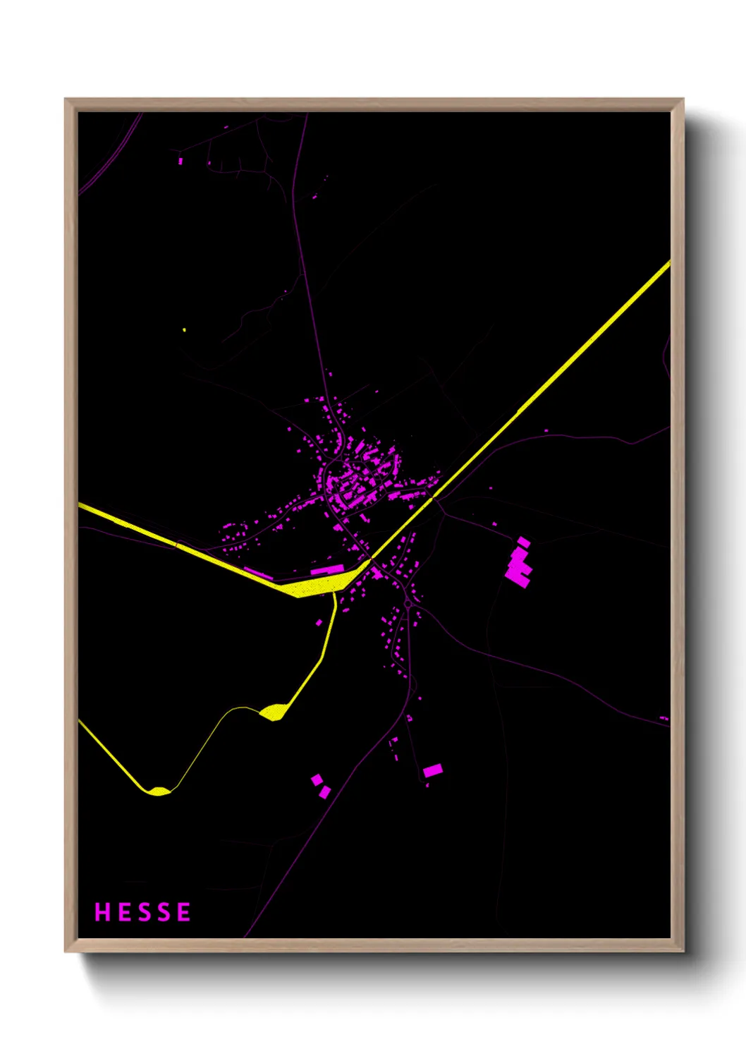 Une affiche de carte sur Hesse