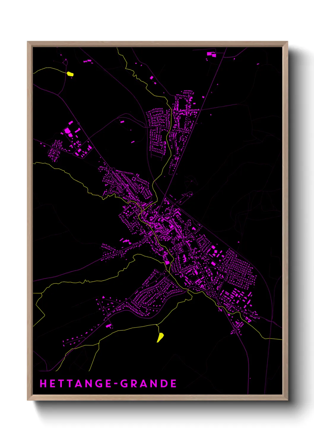 Une affiche de carte sur Hettange-Grande