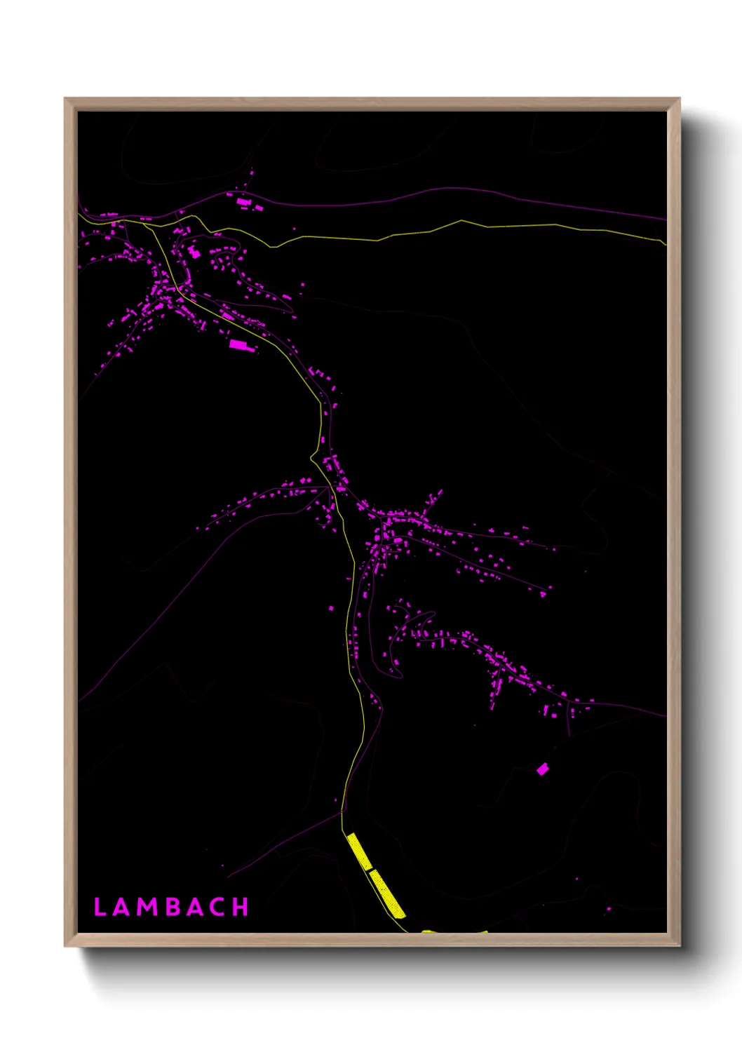 Une affiche de carte sur Lambach