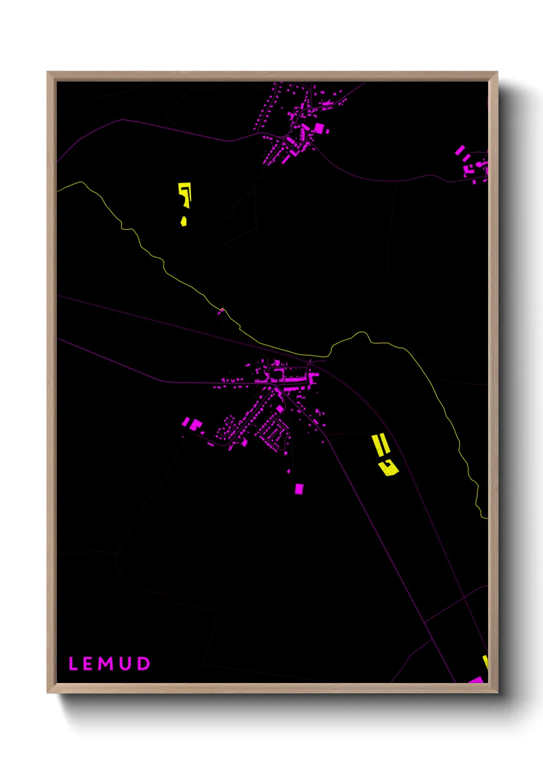 Une affiche de carte sur Lemud