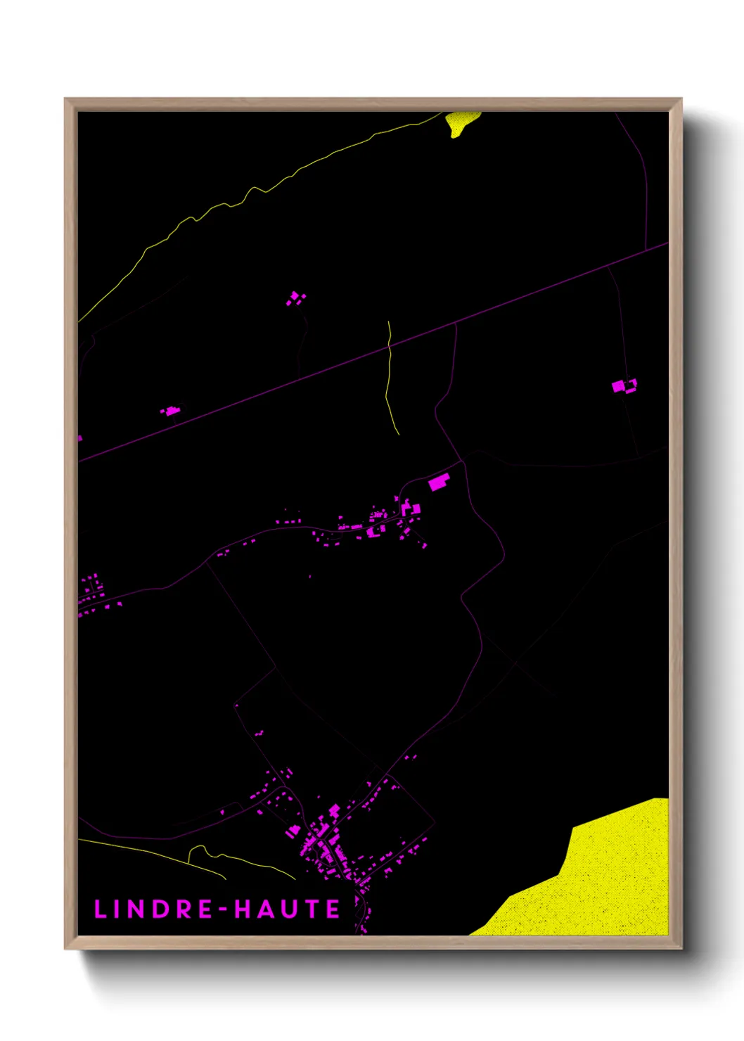 Une affiche de carte sur Lindre-Haute