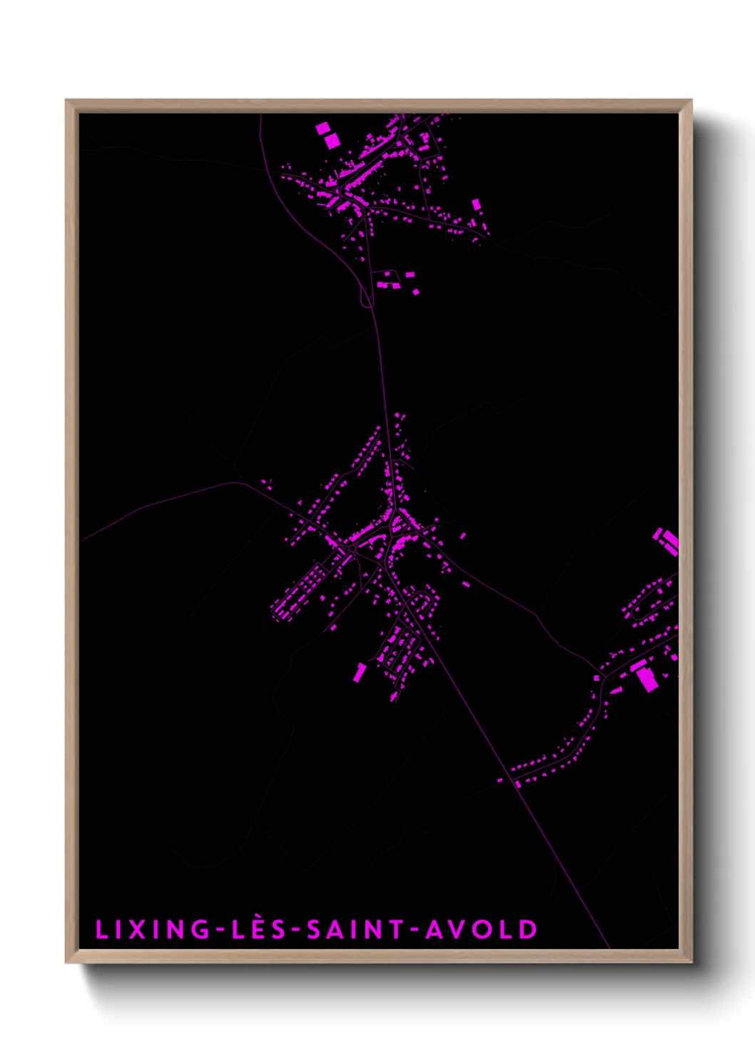 Une affiche de carte sur Lixing-lès-Saint-Avold