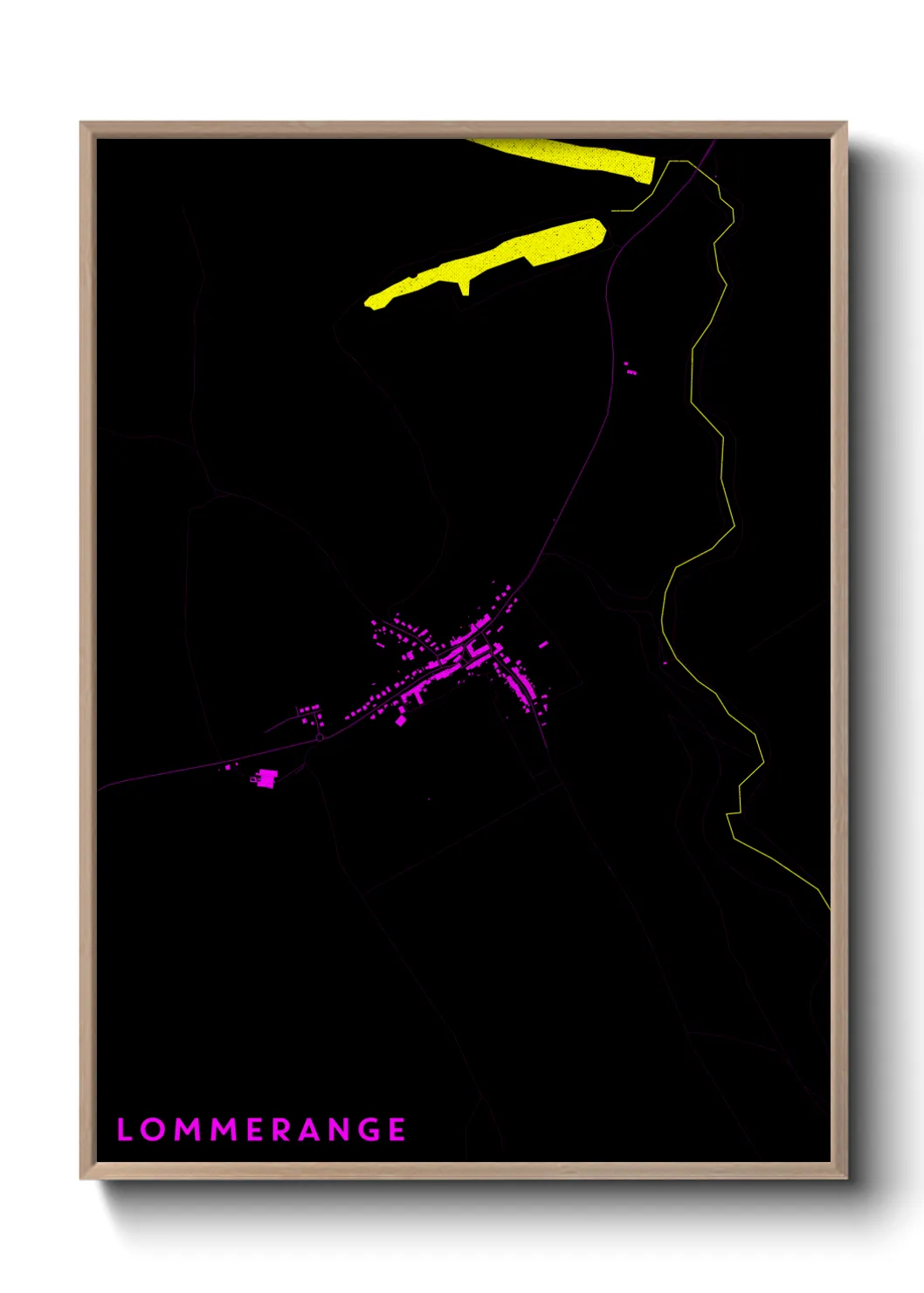 Une affiche de carte sur Lommerange
