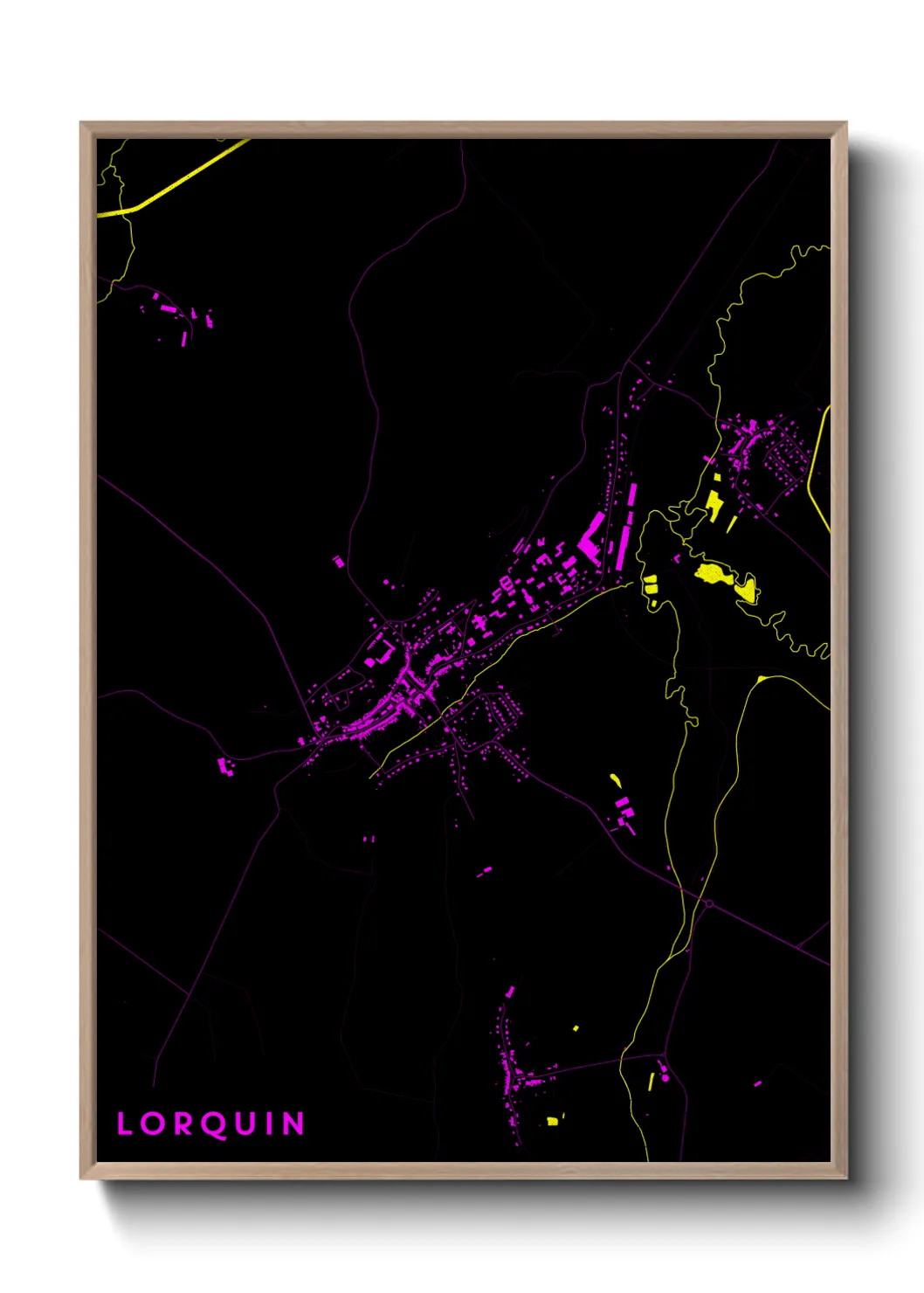 Une affiche de carte sur Lorquin