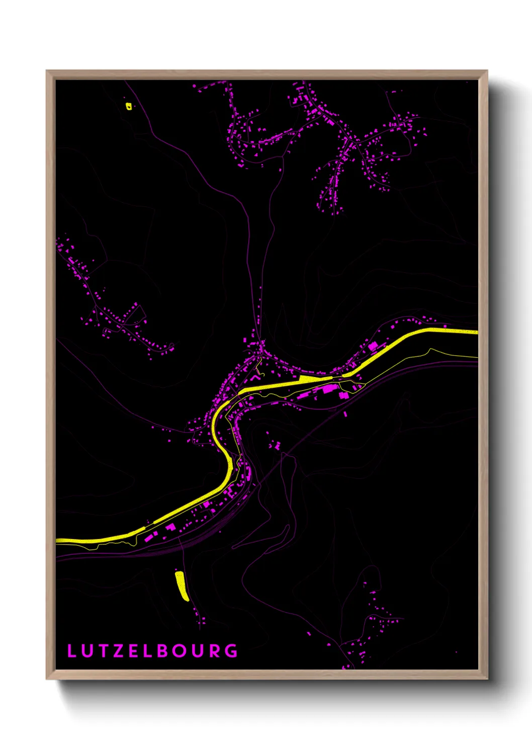 Une affiche de carte sur Lutzelbourg