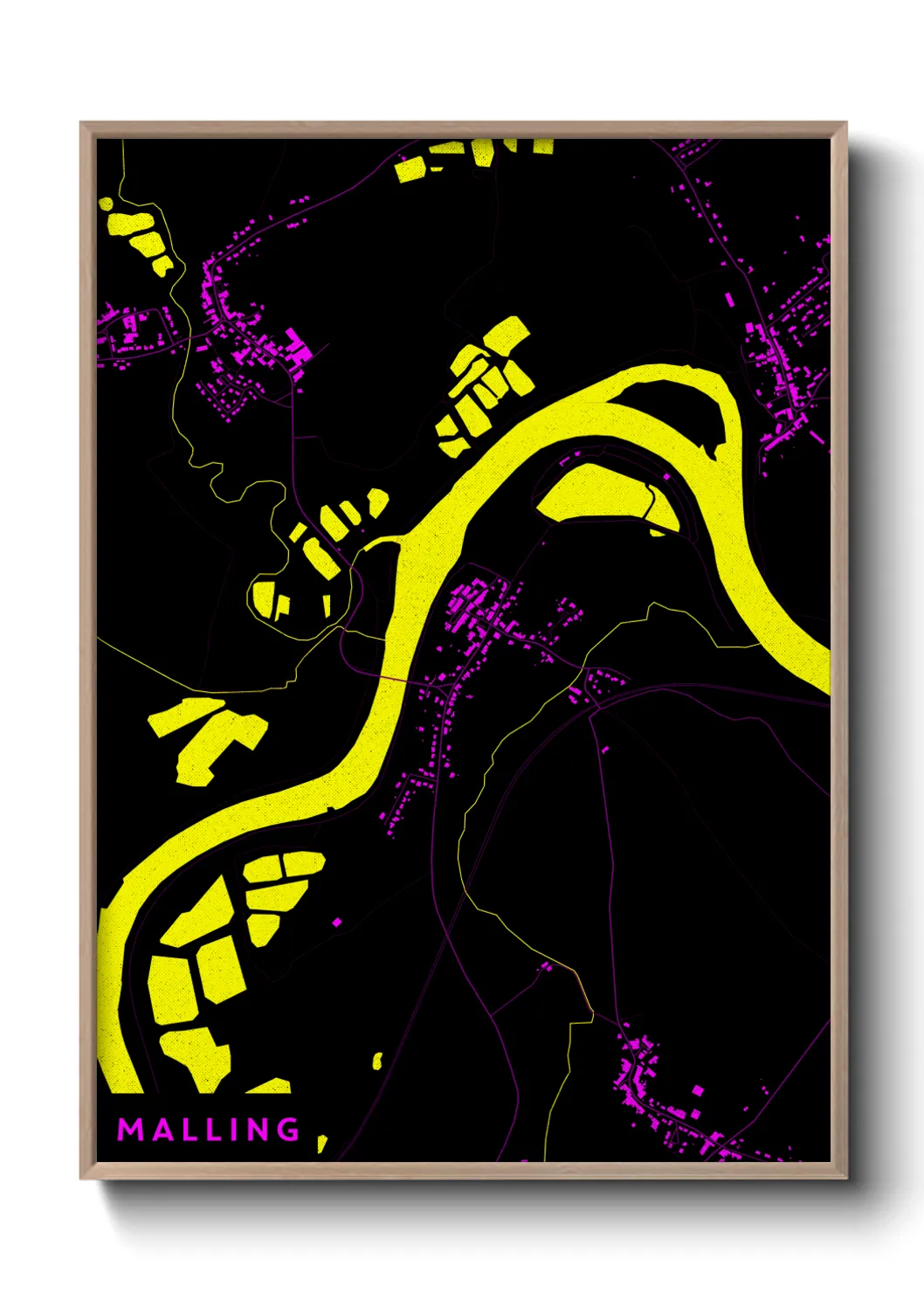 Une affiche de carte sur Malling