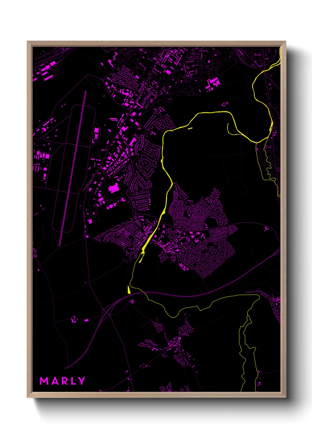 Une affiche de carte sur Marly