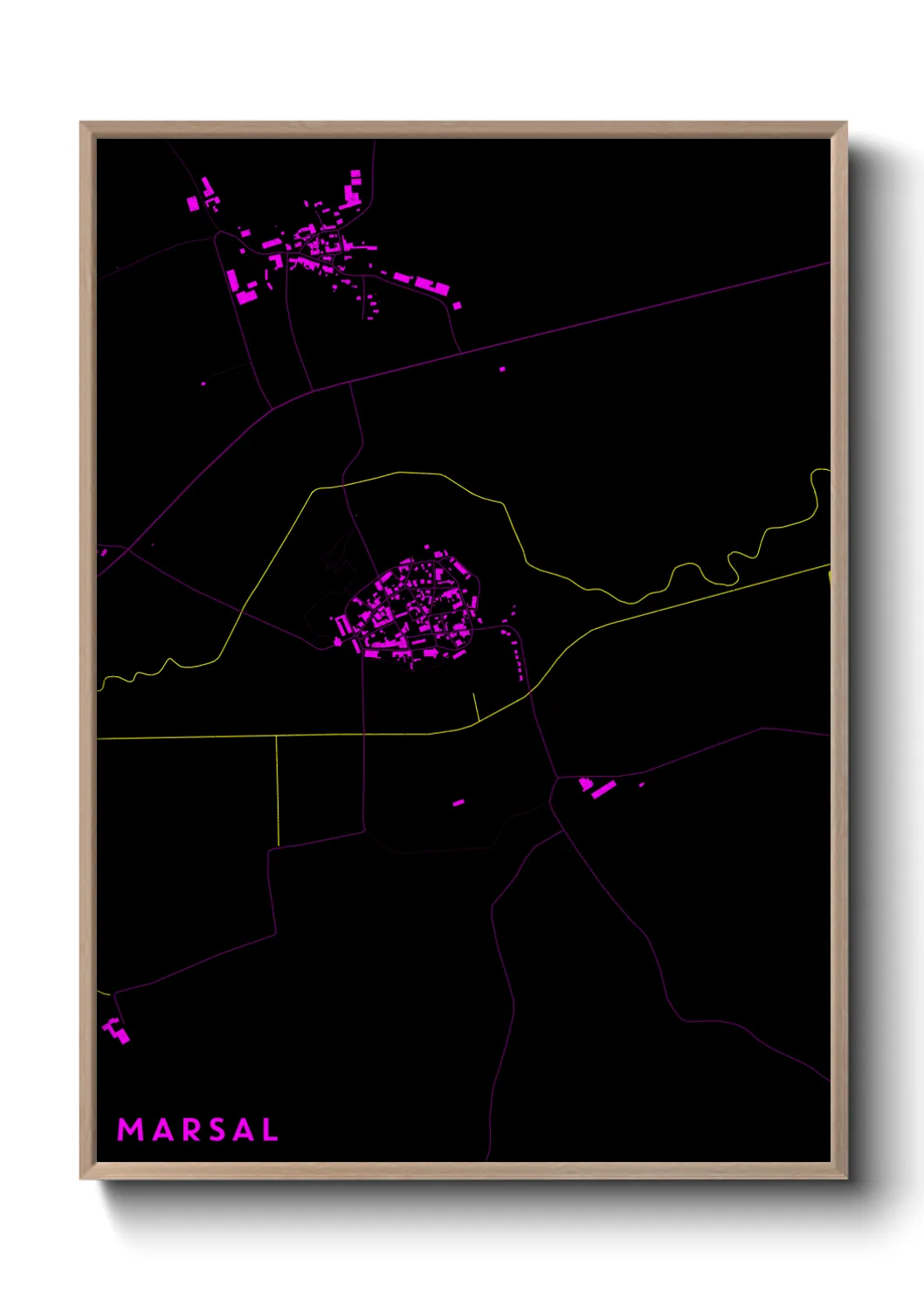 Une affiche de carte sur Marsal
