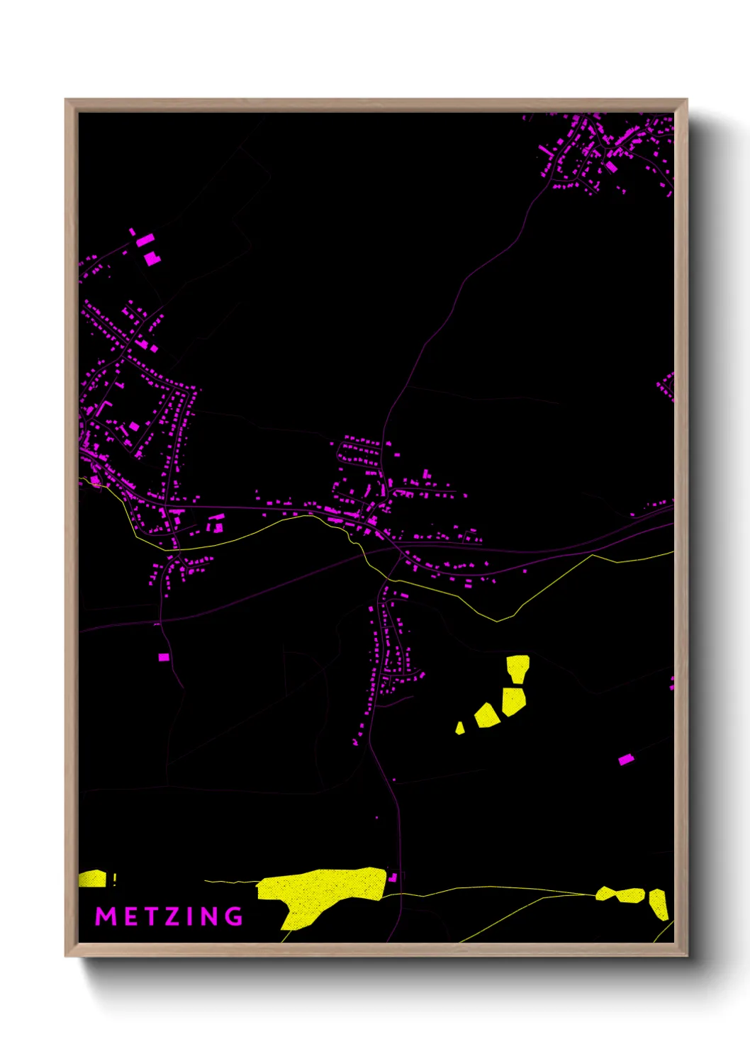Une affiche de carte sur Metzing