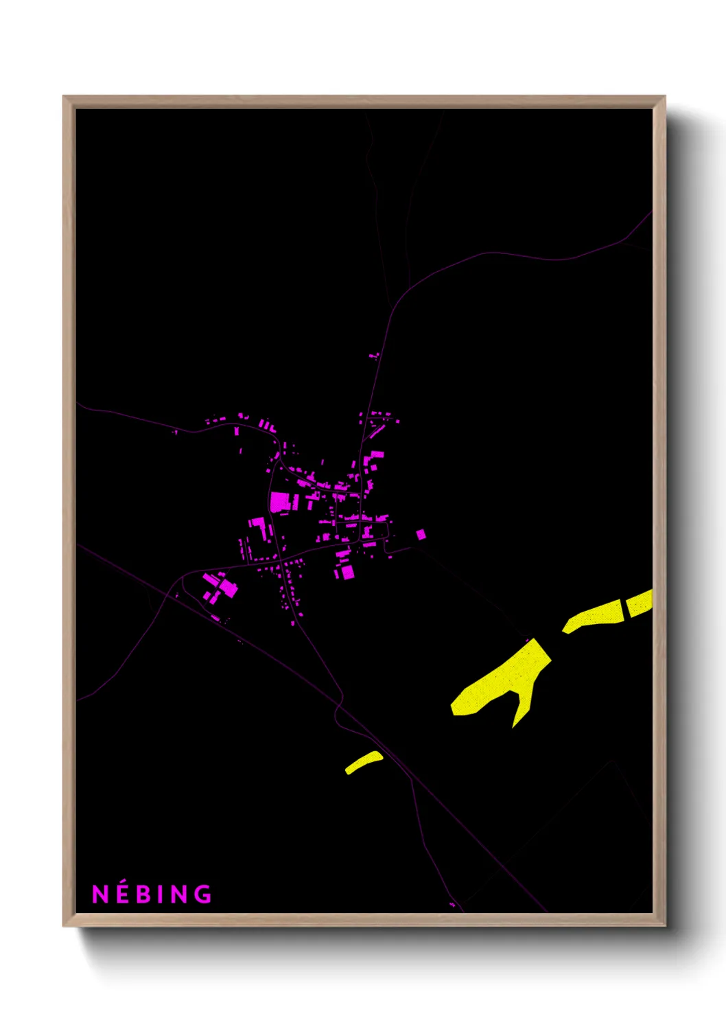 Une affiche de carte sur Nébing
