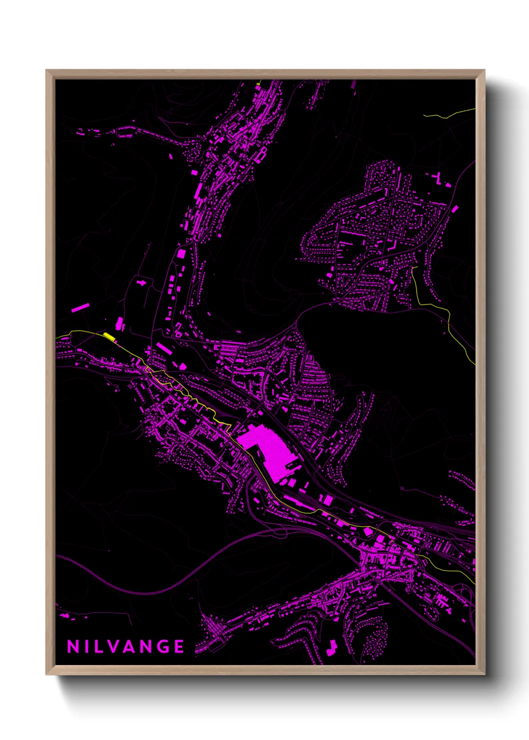 Une affiche de carte sur Nilvange