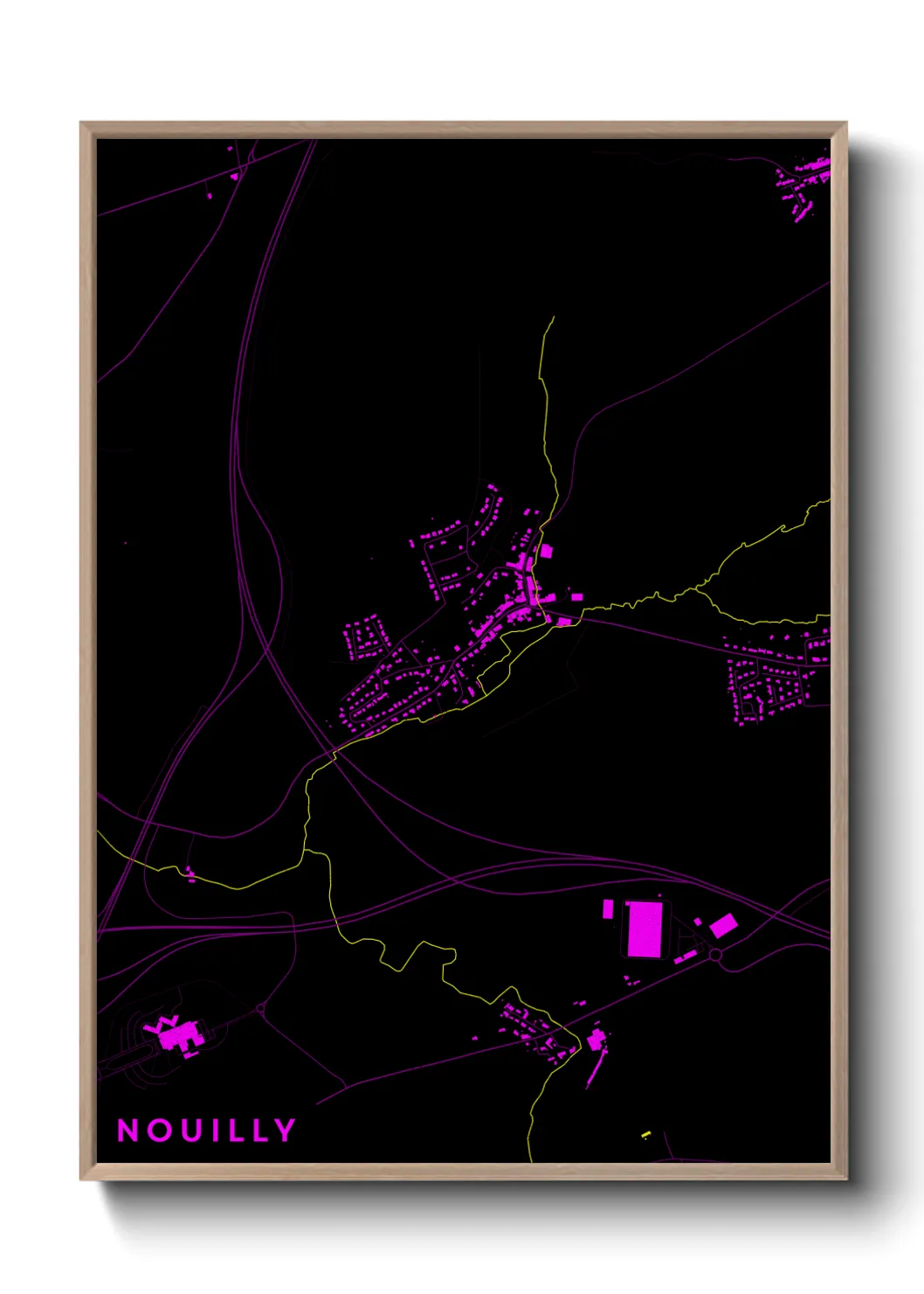 Une affiche de carte sur Nouilly