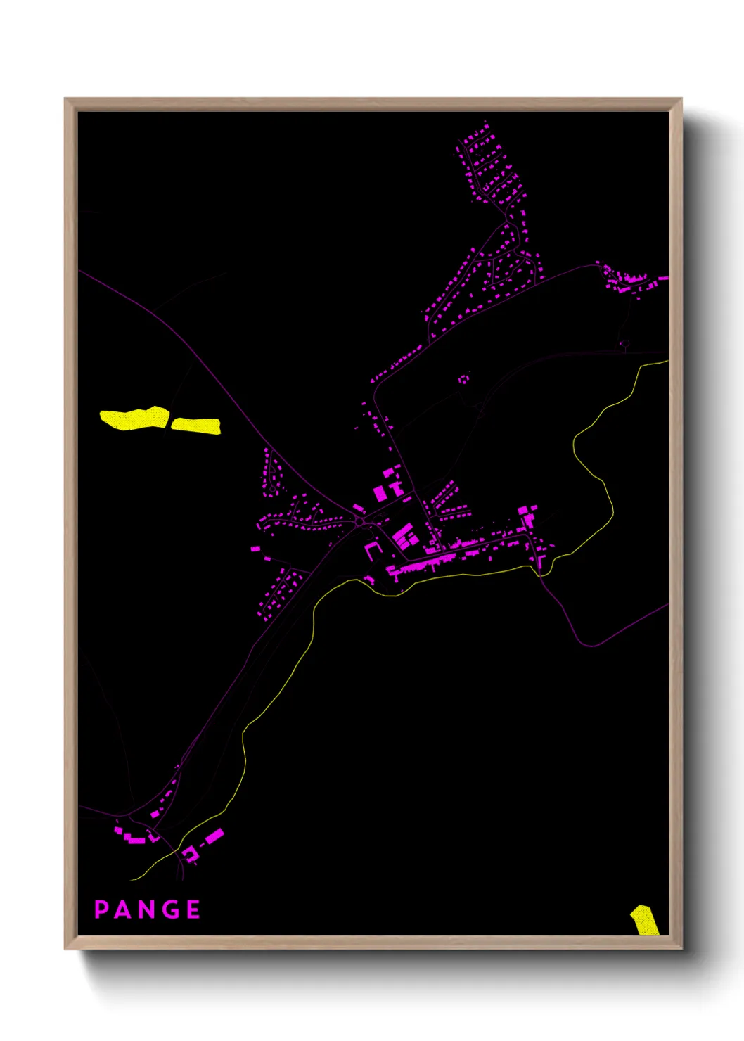 Une affiche de carte sur Pange