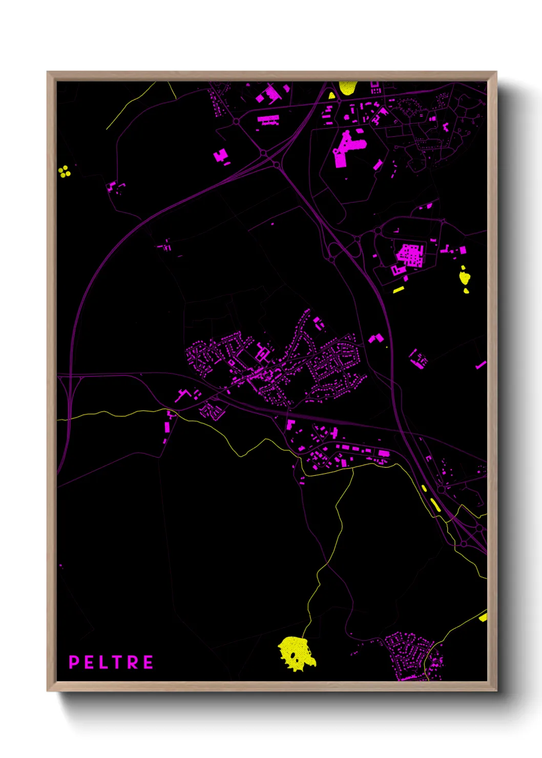Une affiche de carte sur Peltre