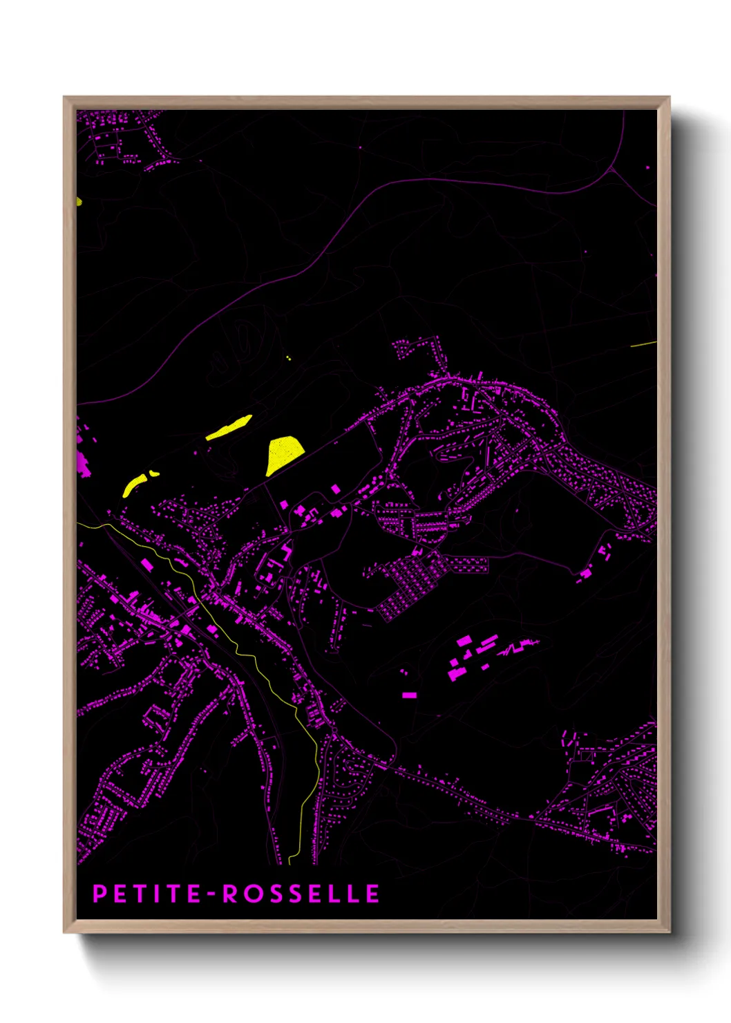 Une affiche de carte sur Petite-Rosselle