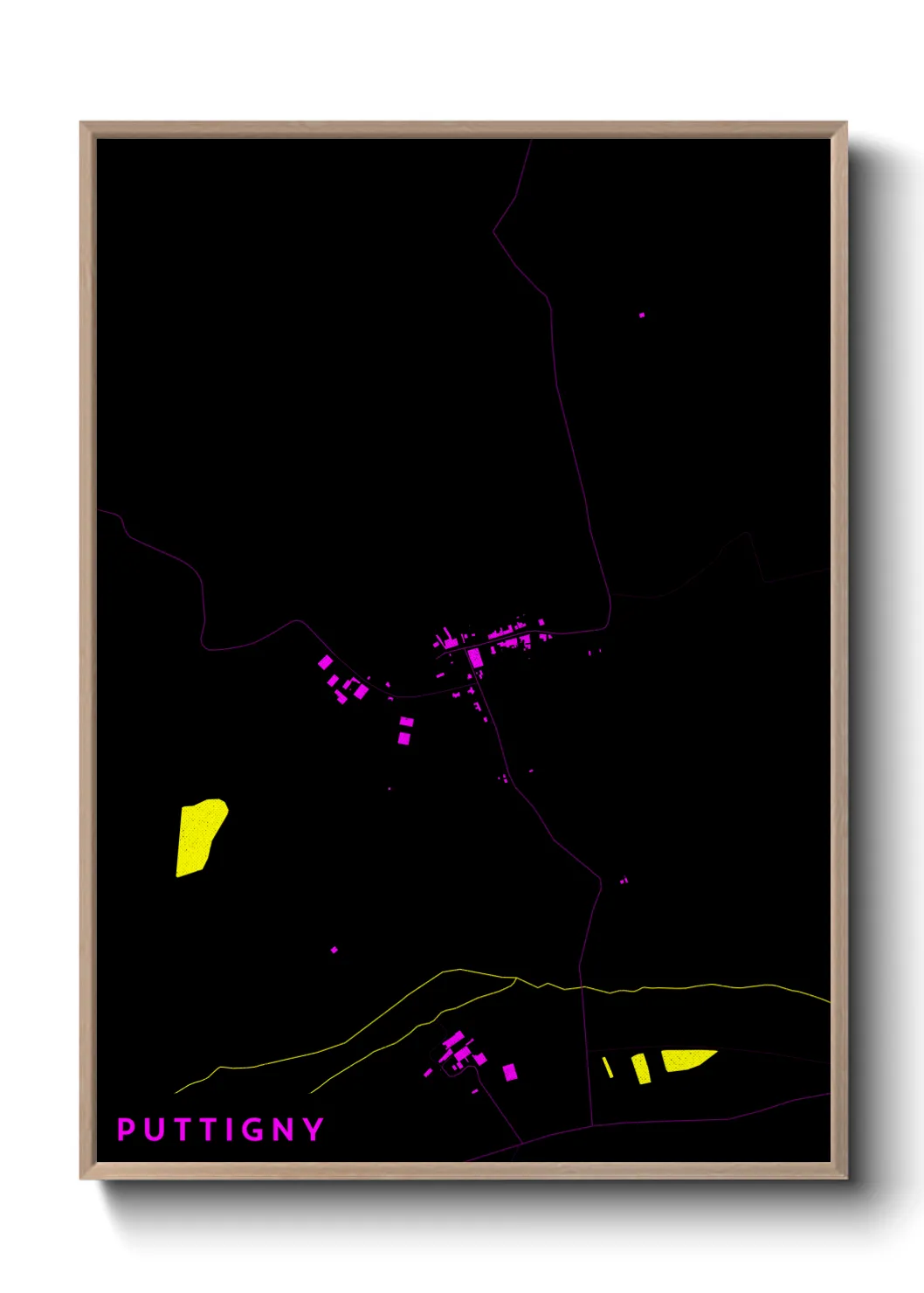 Une affiche de carte sur Puttigny