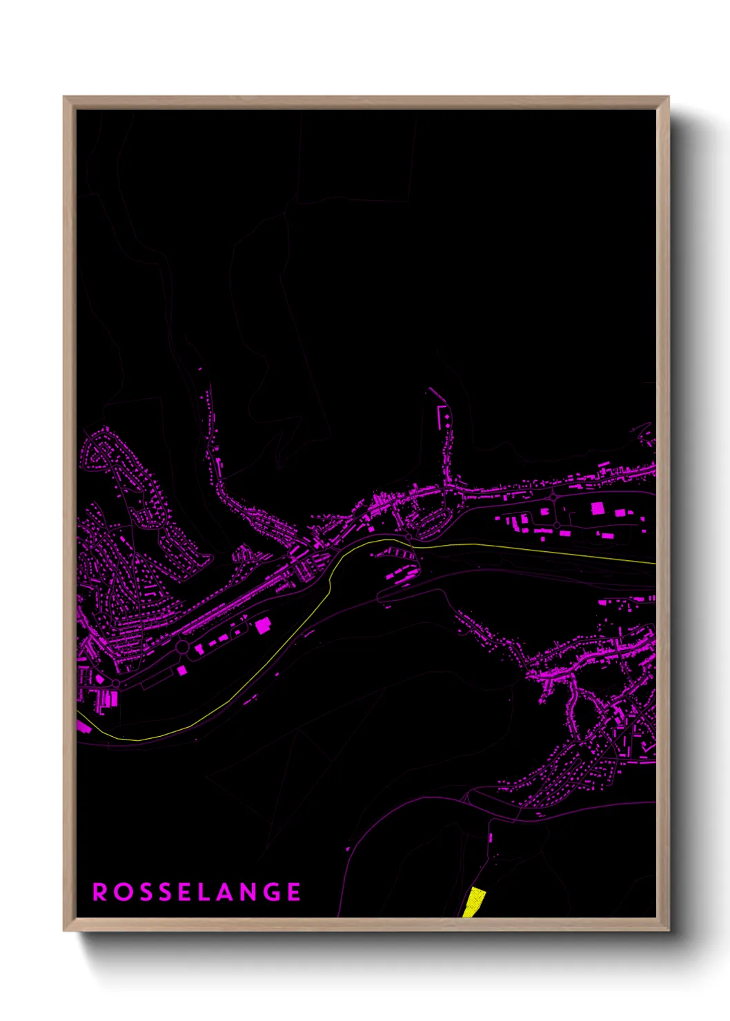 Une affiche de carte sur Rosselange