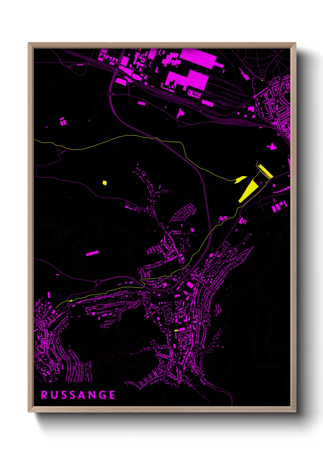 Une affiche de carte sur Russange