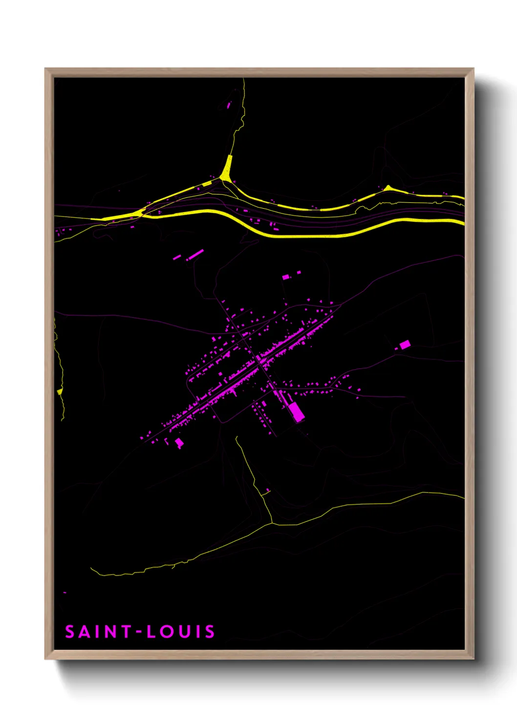 Une affiche de carte sur Saint-Louis
