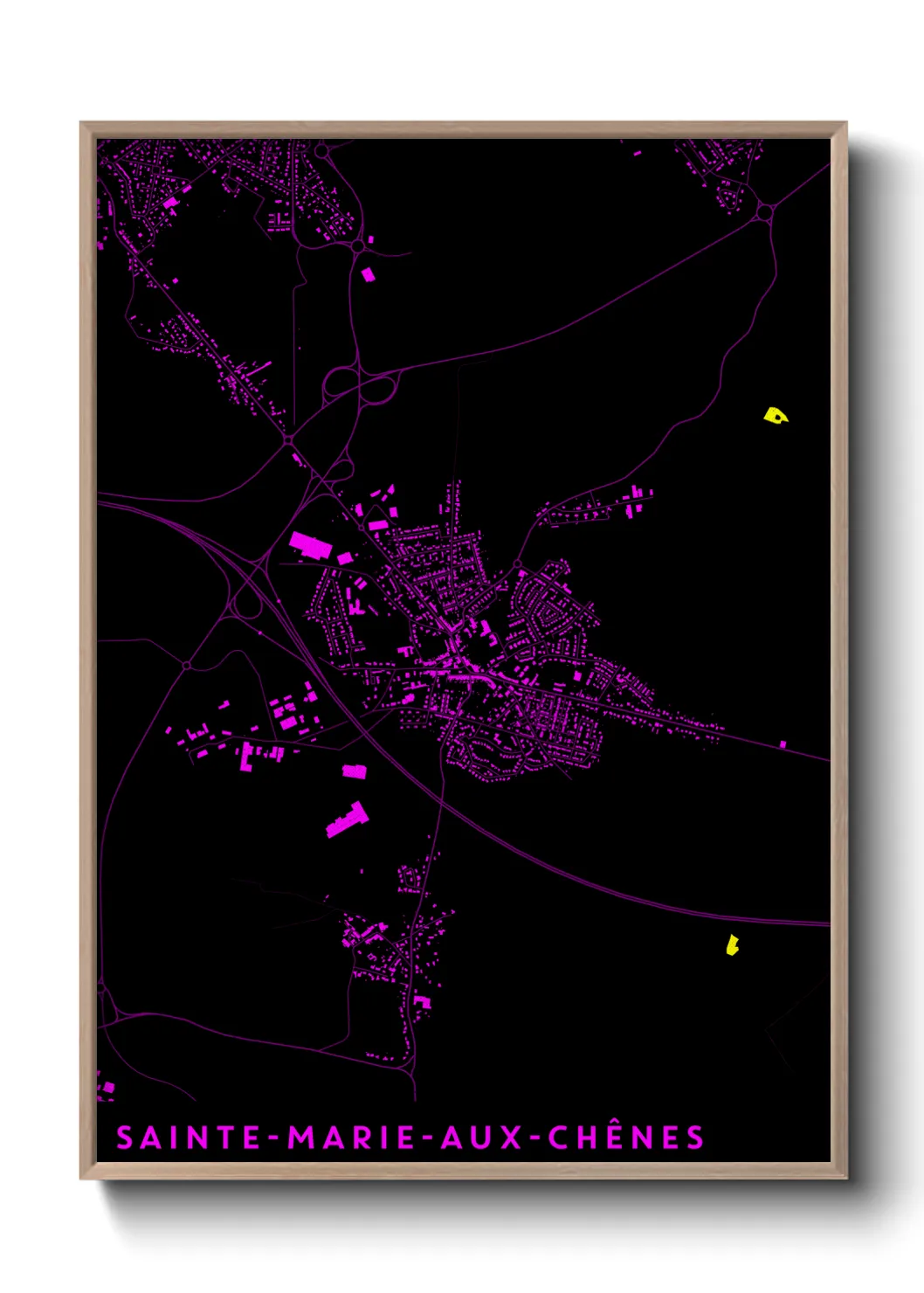 Une affiche de carte sur Sainte-Marie-aux-Chênes
