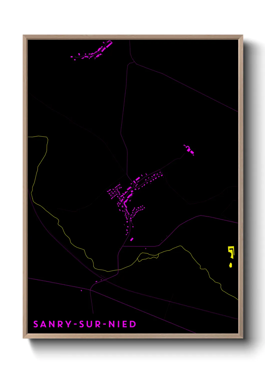 Une affiche de carte sur Sanry-sur-Nied