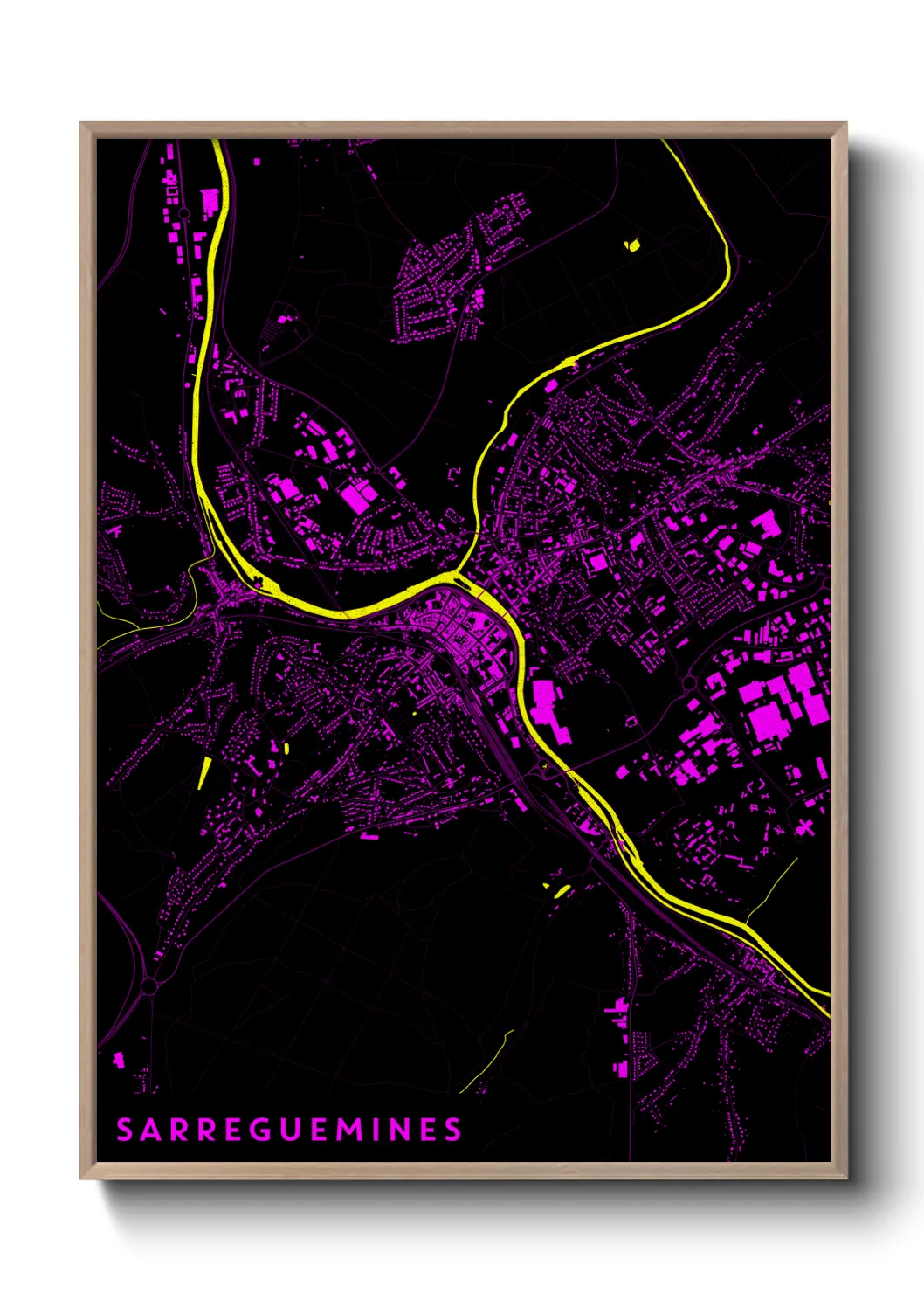 Une affiche de carte sur Sarreguemines