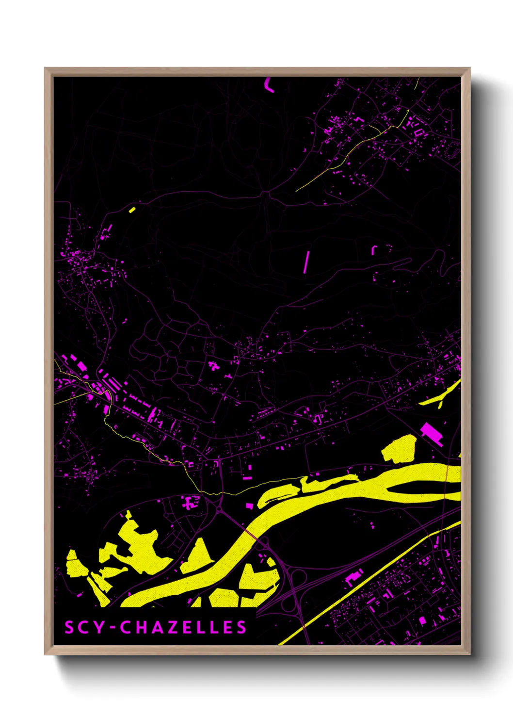 Une affiche de carte sur Scy-Chazelles