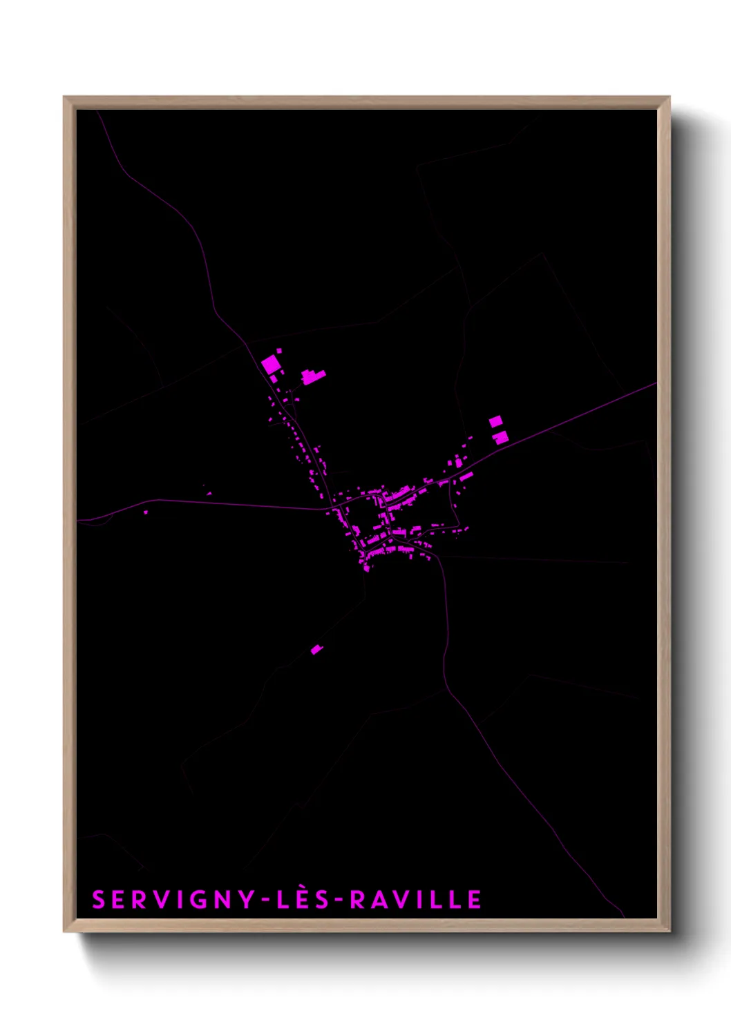 Une affiche de carte sur Servigny-lès-Raville