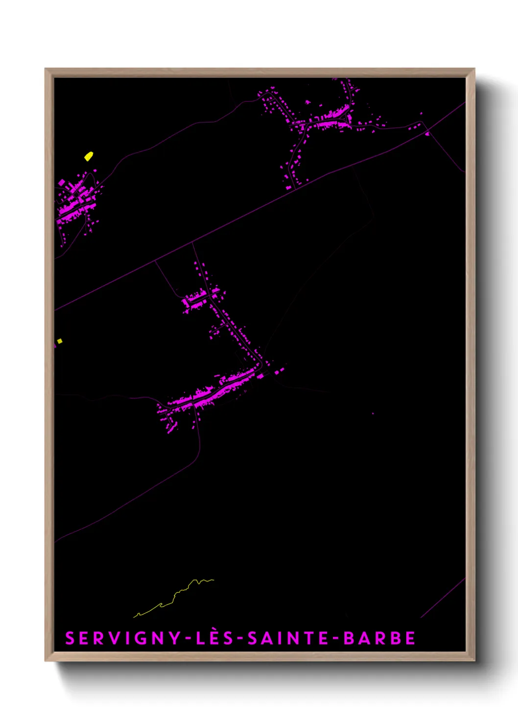 Une affiche de carte sur Servigny-lès-Sainte-Barbe