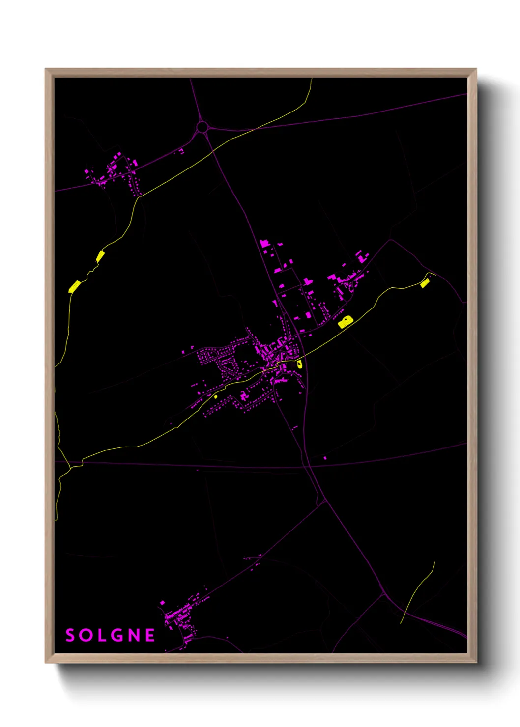 Une affiche de carte sur Solgne