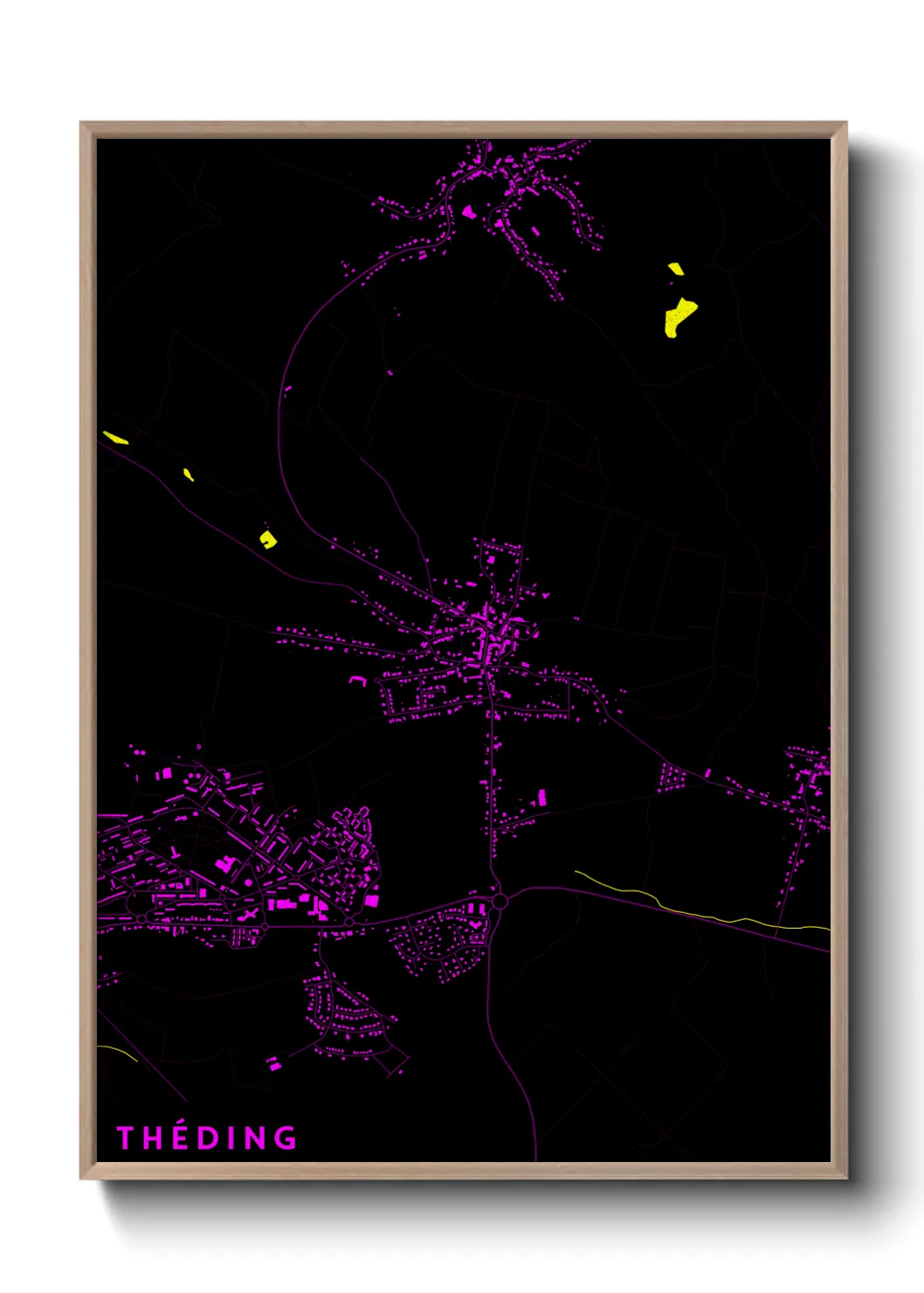 Une affiche de carte sur Théding