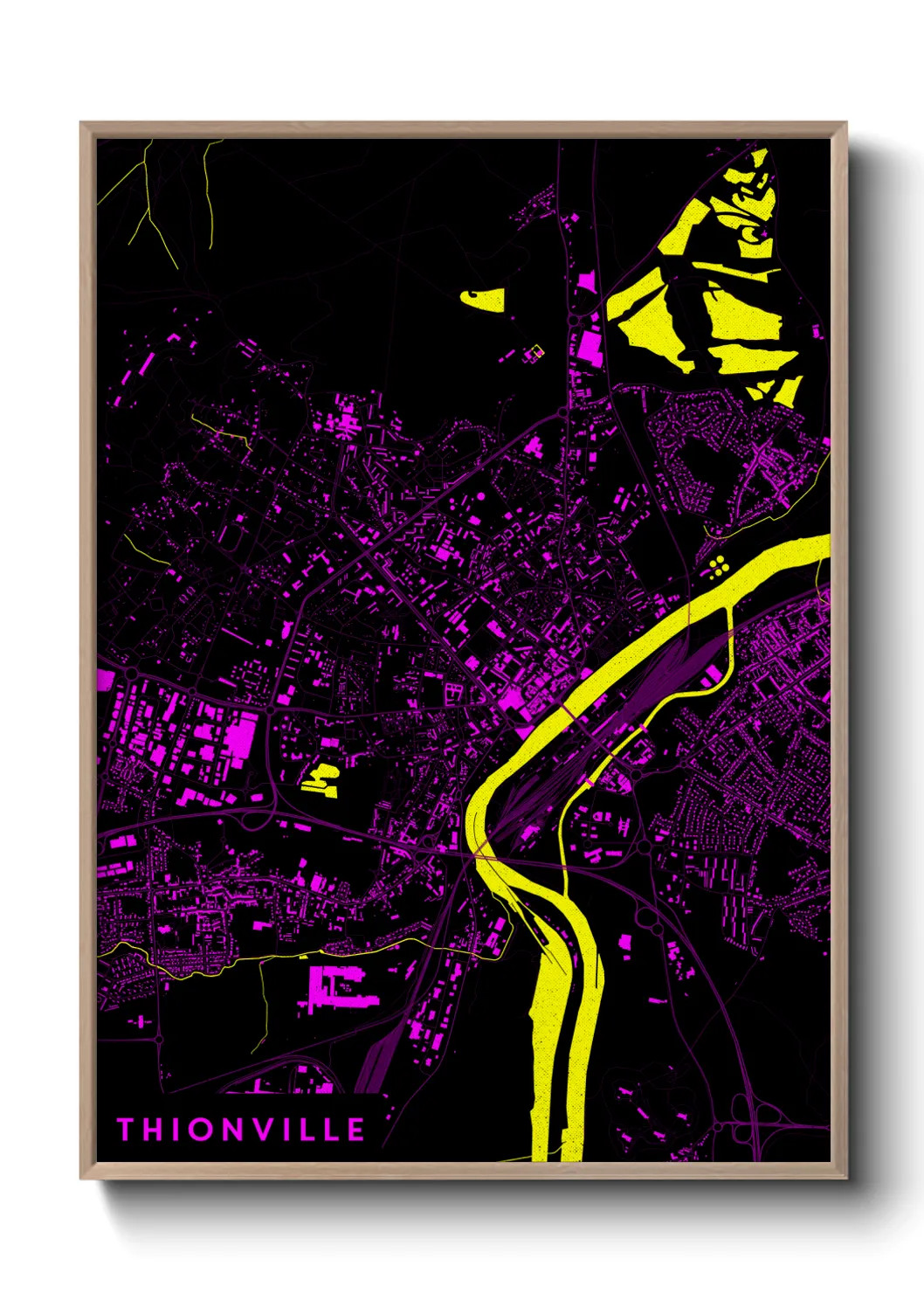 Une affiche de carte sur Thionville