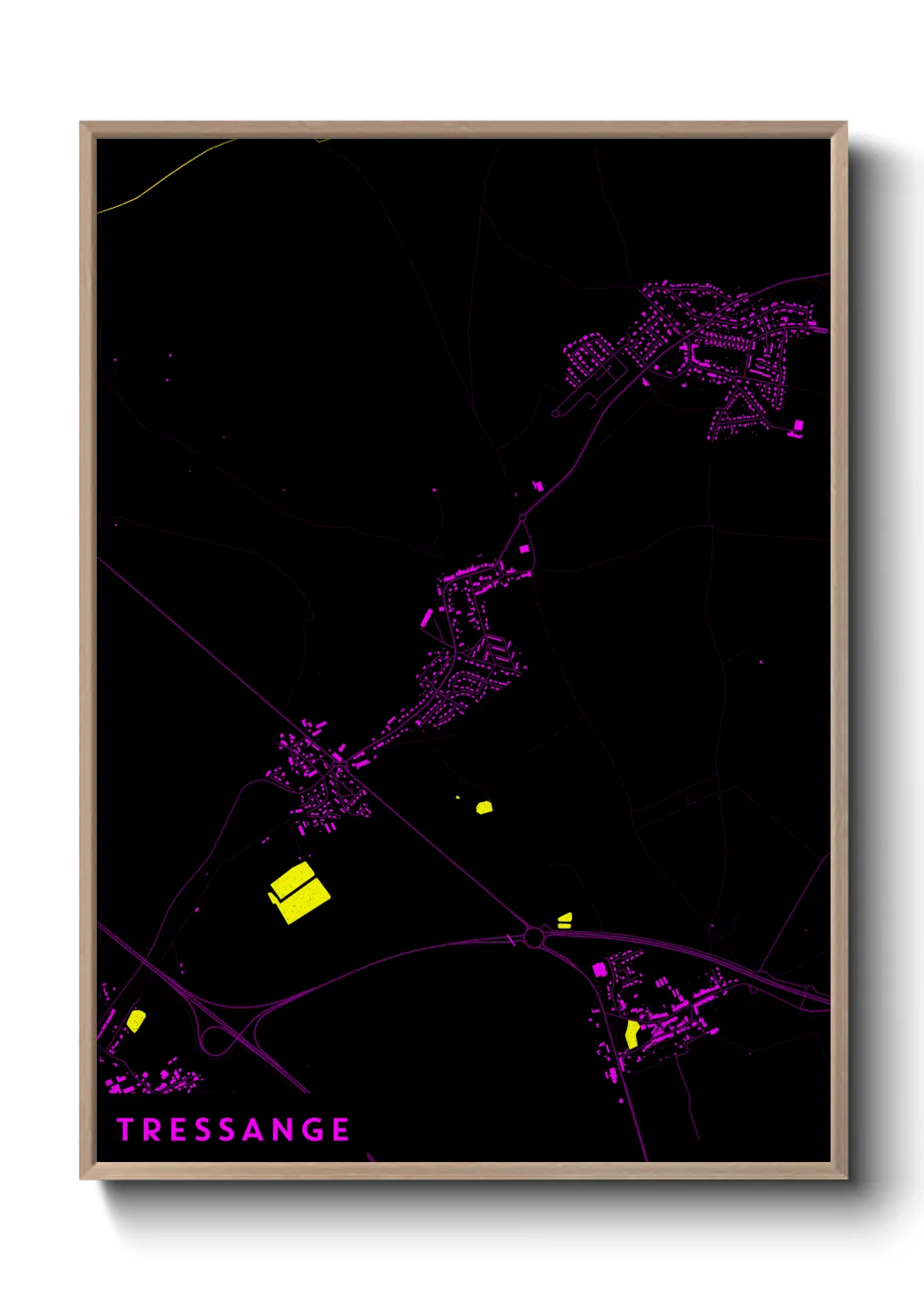 Une affiche de carte sur Tressange