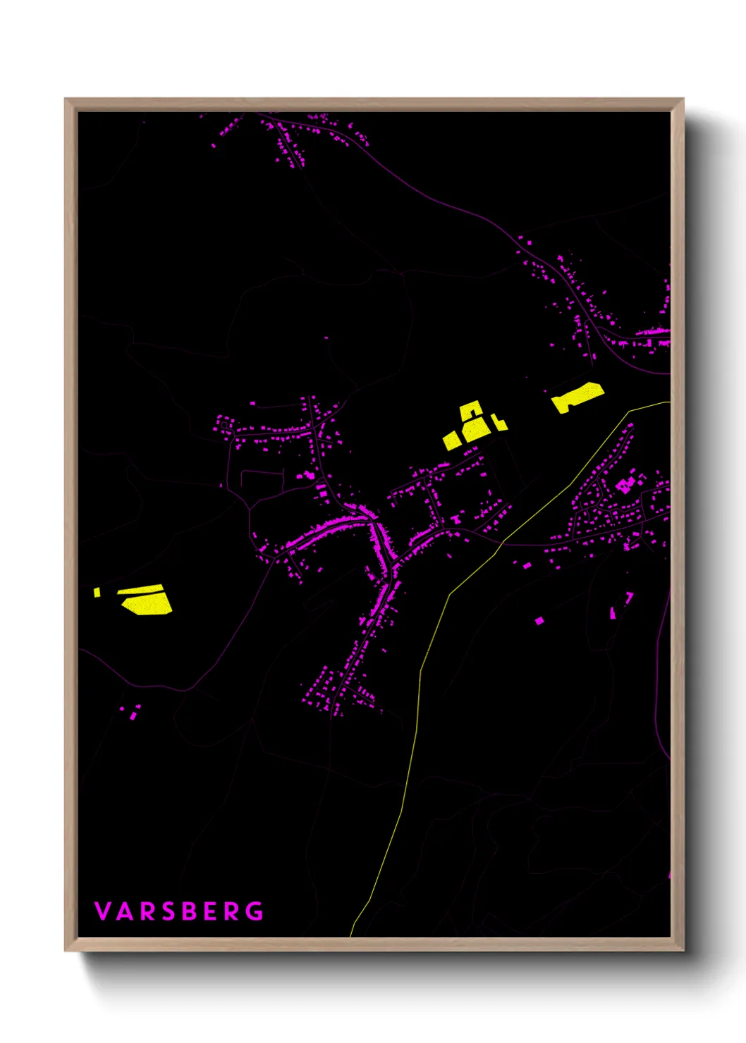 Une affiche de carte sur Varsberg